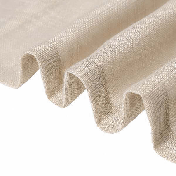 2 Pack Handmade Beige Faux Linen Curtains 52x84, Curtain Panels With Chrome Grommets