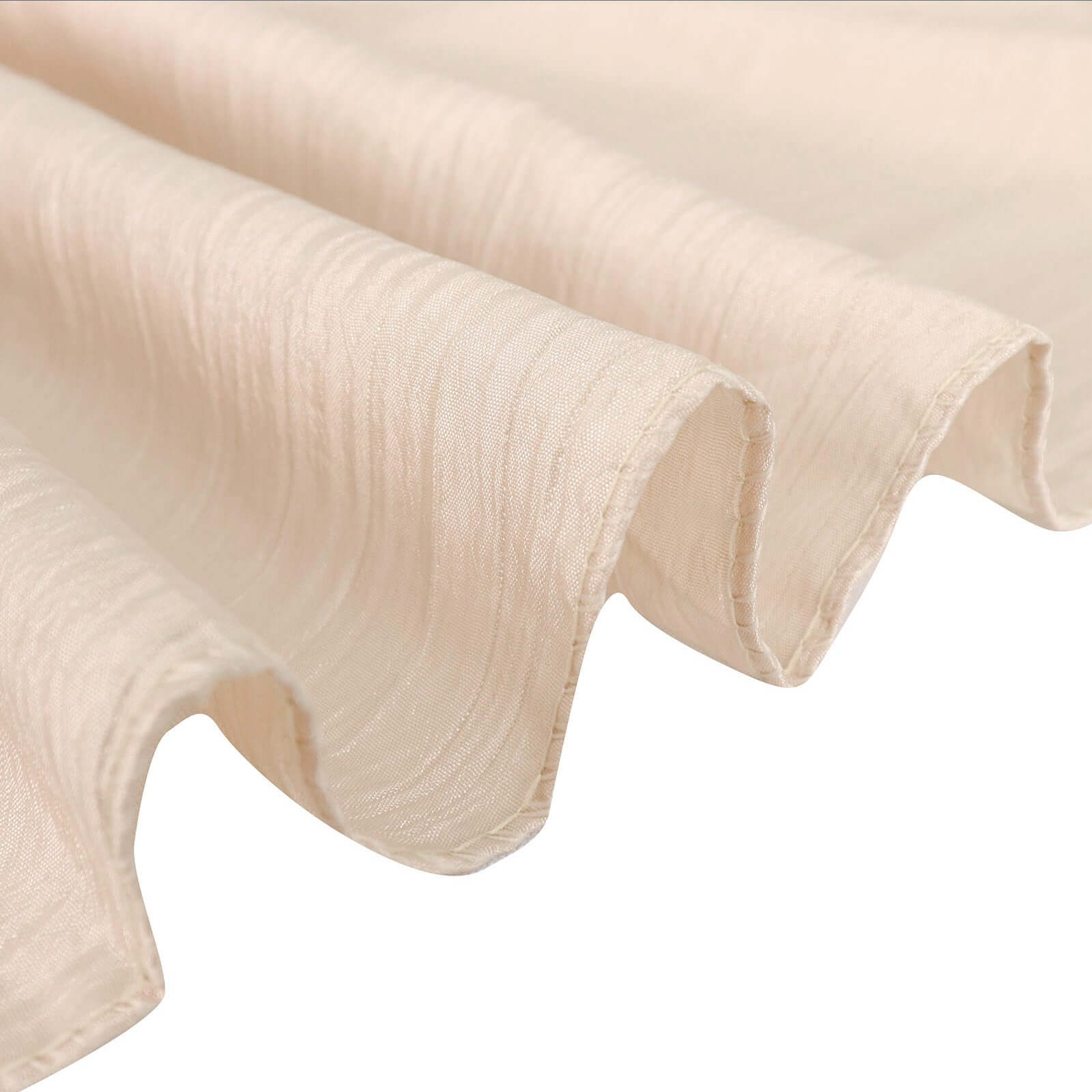 Taffeta 72x72 Table Overlay Square Tablecloth Beige - Accordion Crinkle Table Cover