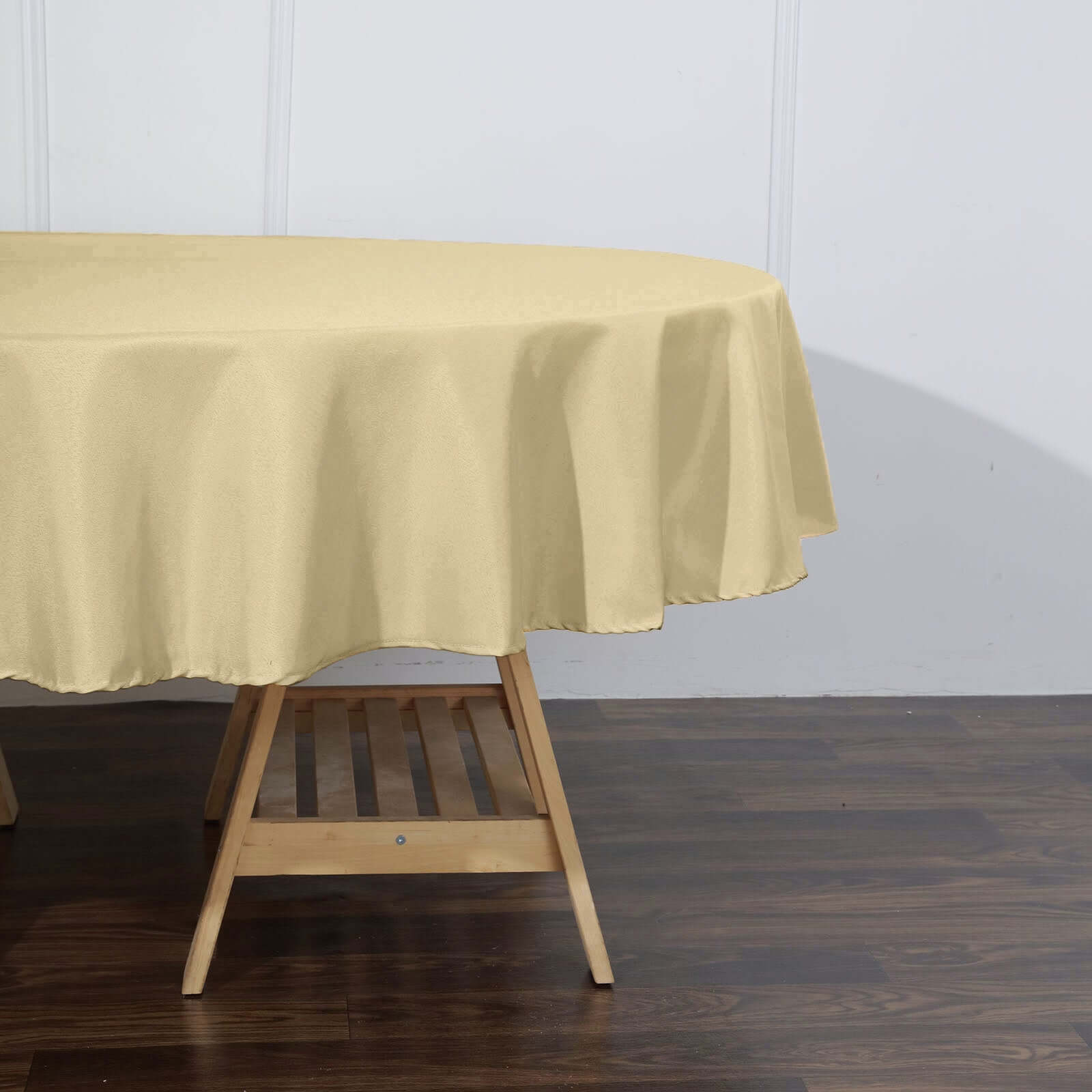 Polyester 90 Round Tablecloth Champagne - Stain & Wrinkle-Resistant Table Cover