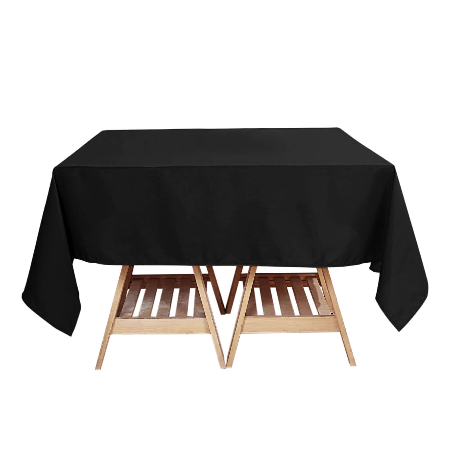 Premium Polyester Square Tablecloth 70x70 Black 220GSM Wrinkle-Resistant Table Cover