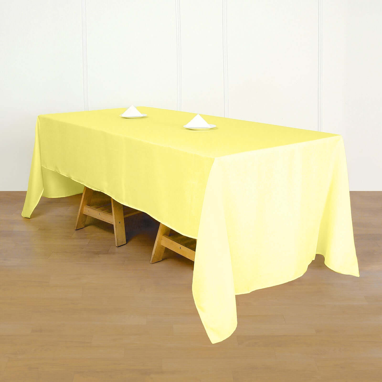 Polyester 60x126 Rectangle Tablecloth Yellow - Wrinkle-Resistant Table Cover