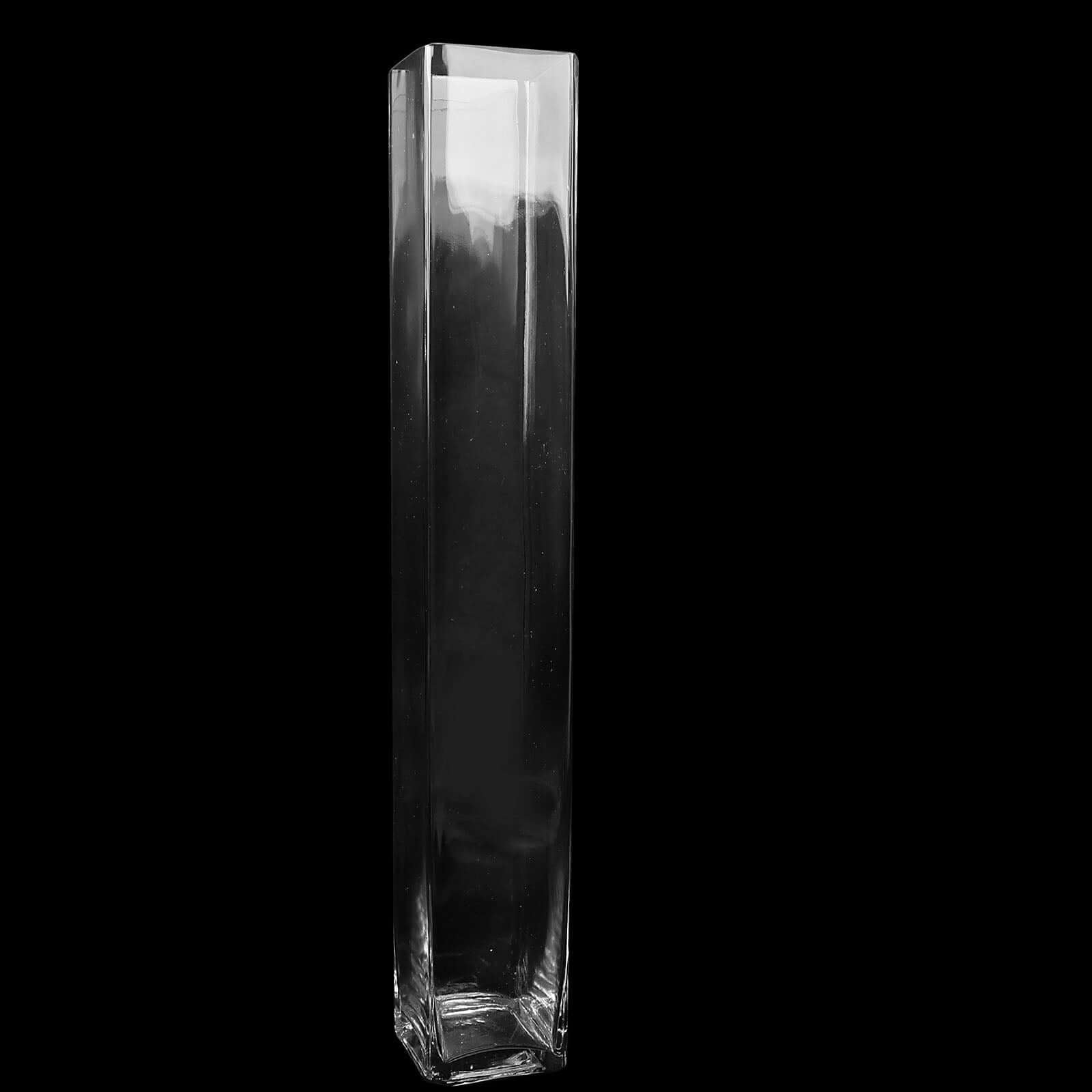 2-Pack Glass Cylinder Vases Square Clear - Durable Heavy Duty Floral Centerpieces for Weddings 32