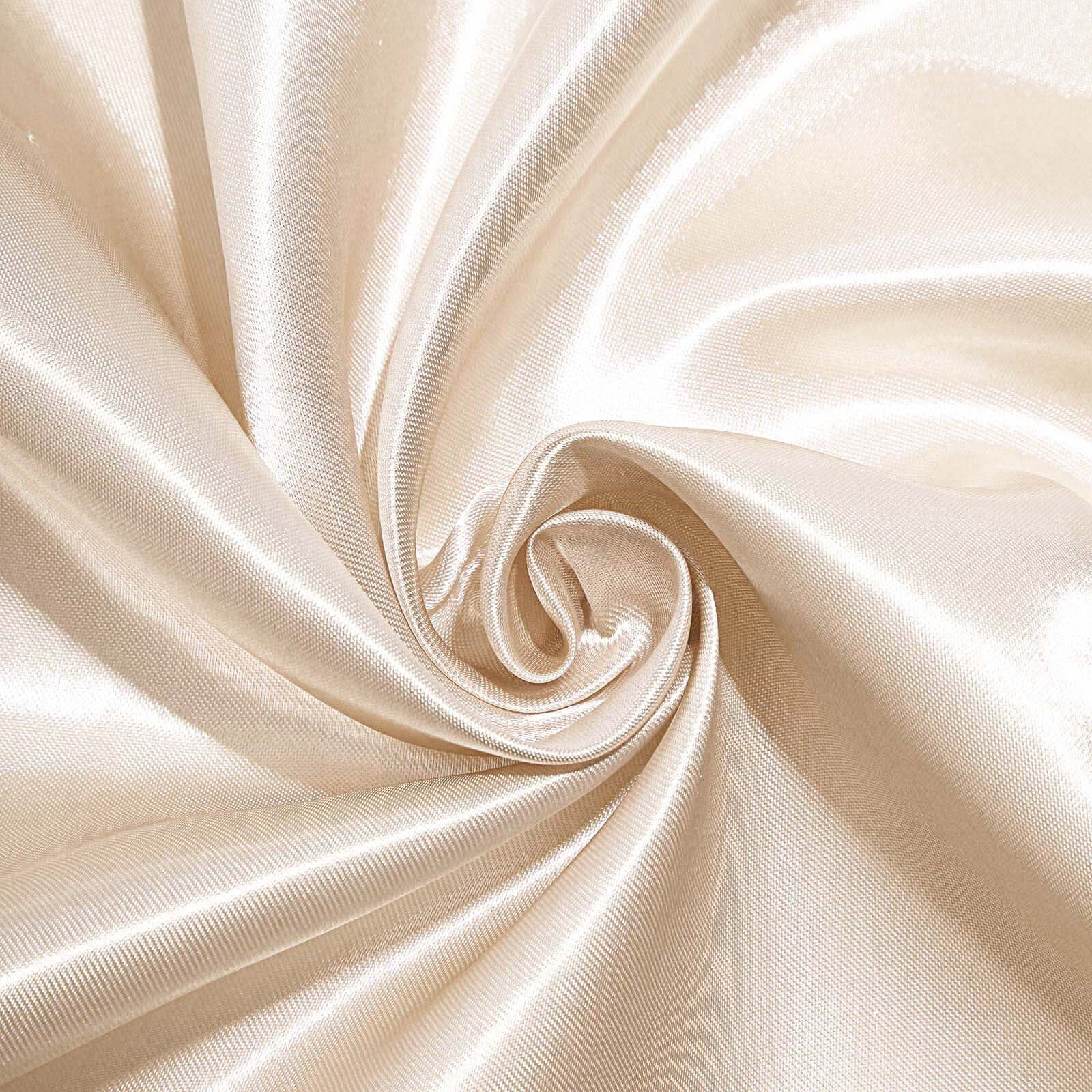 Satin 90 Round Tablecloth Beige - Smooth and Lustrous Table Cover