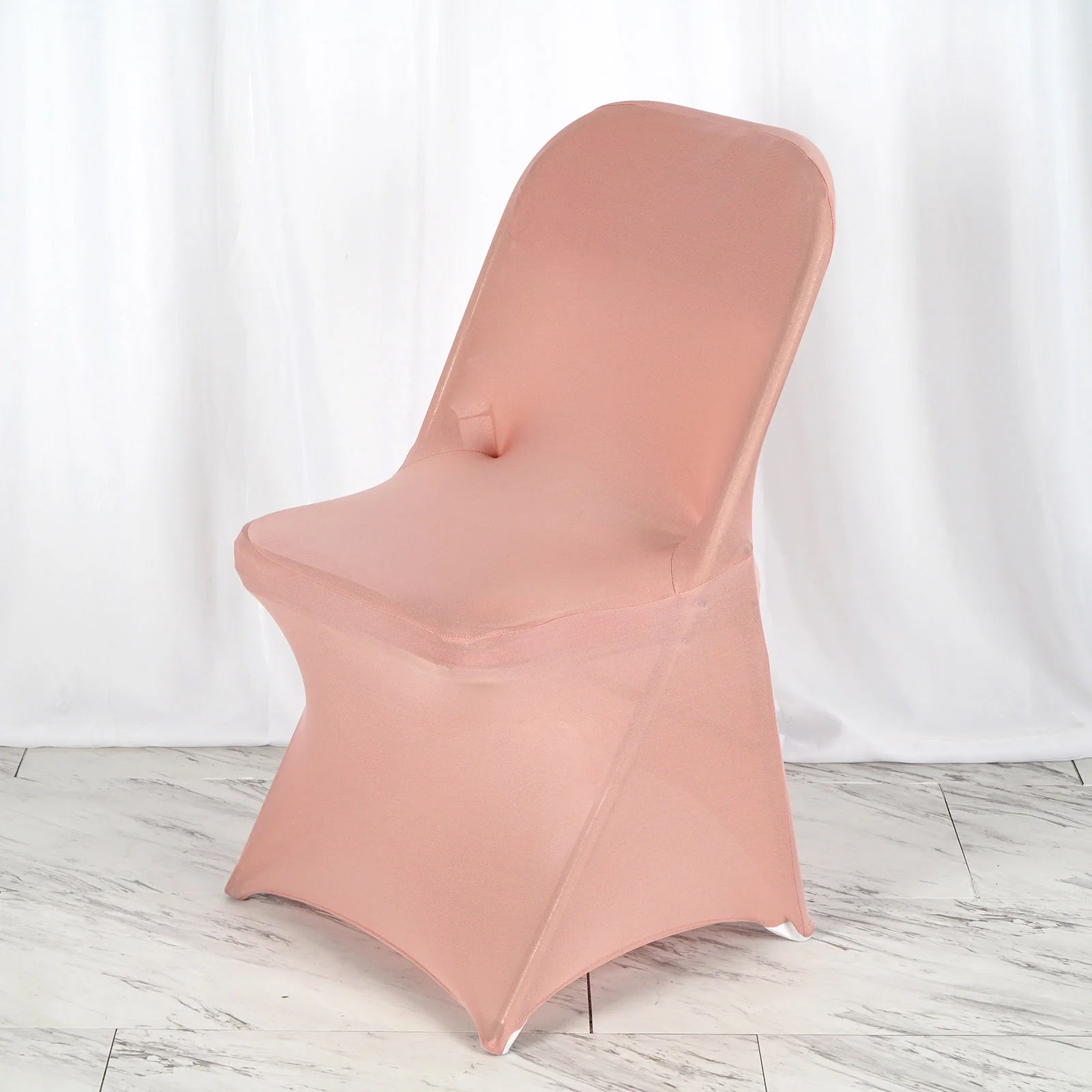 10 Pack Stretch Spandex Chair Covers Dusty Rose for Folding Chairs - Durable 160GSM Fitted Slipcovers