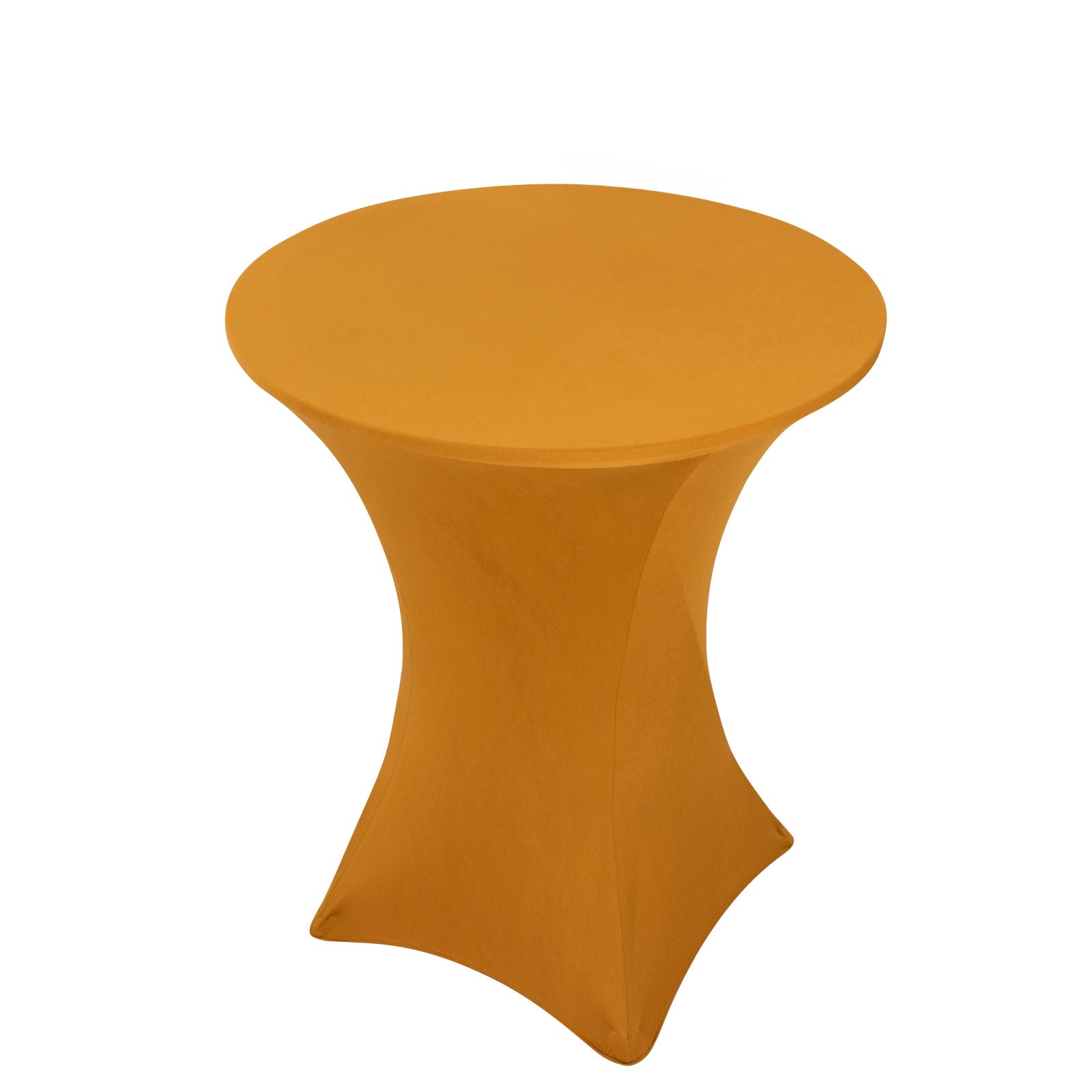 Spandex 33-36 Round Cocktail Table Cover Gold - Easy to Maintain Stretch Fitted Highboy Tablecloth for Events