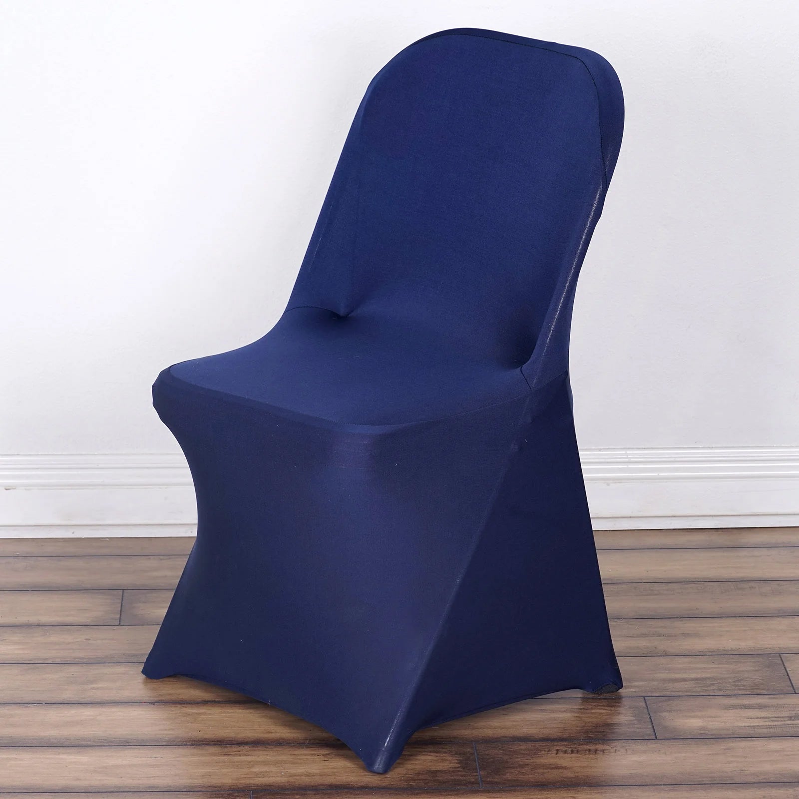 10 Pack Stretch Spandex Chair Covers Navy Blue for Folding Chairs - Durable 160GSM Fitted Slipcovers