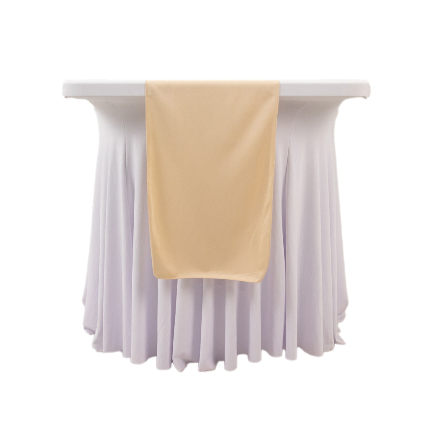 Premium Scuba Polyester 12x108 Table Runner Beige - Wrinkle-Free Table Linen