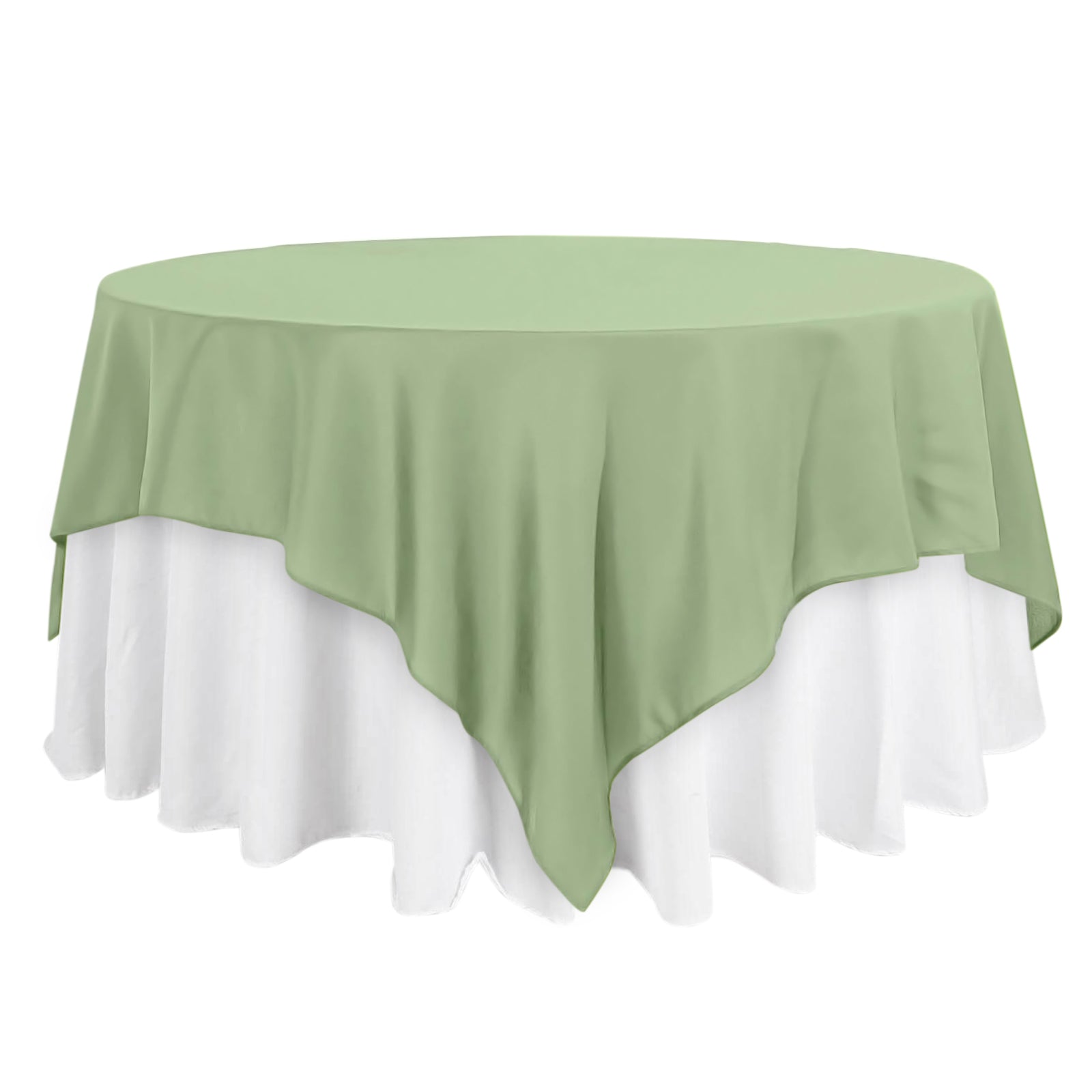 Polyester 90x90 Table Overlay Square Tablecloth Sage Green - Wrinkle-Resistant & Durable Table Cover