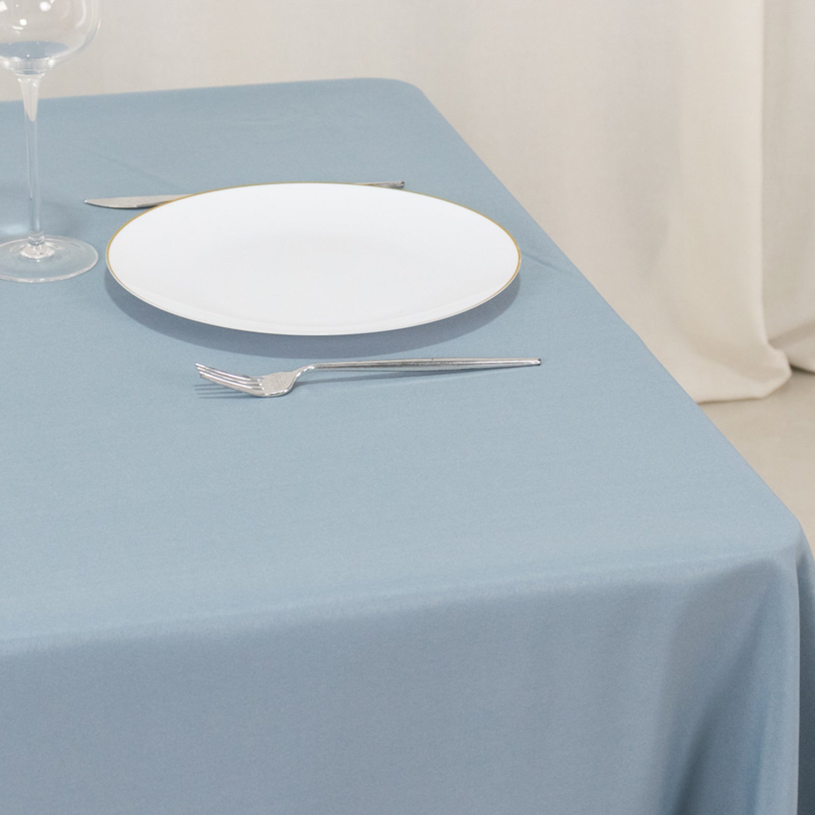 Premium Polyester Square Tablecloth 70x70 Dusty Blue 220GSM Wrinkle-Resistant Table Cover