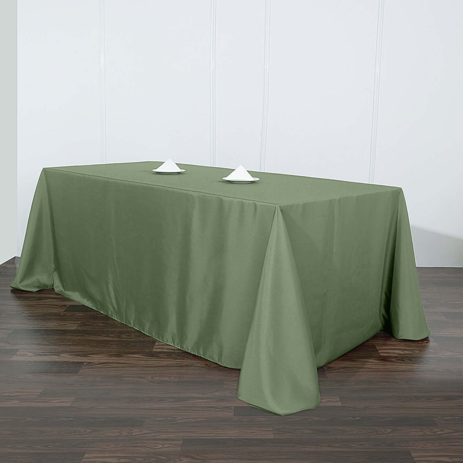 Polyester 90x156 Rectangle Tablecloth Olive Green - Seamless Wrinkle-Resistant Table Cover