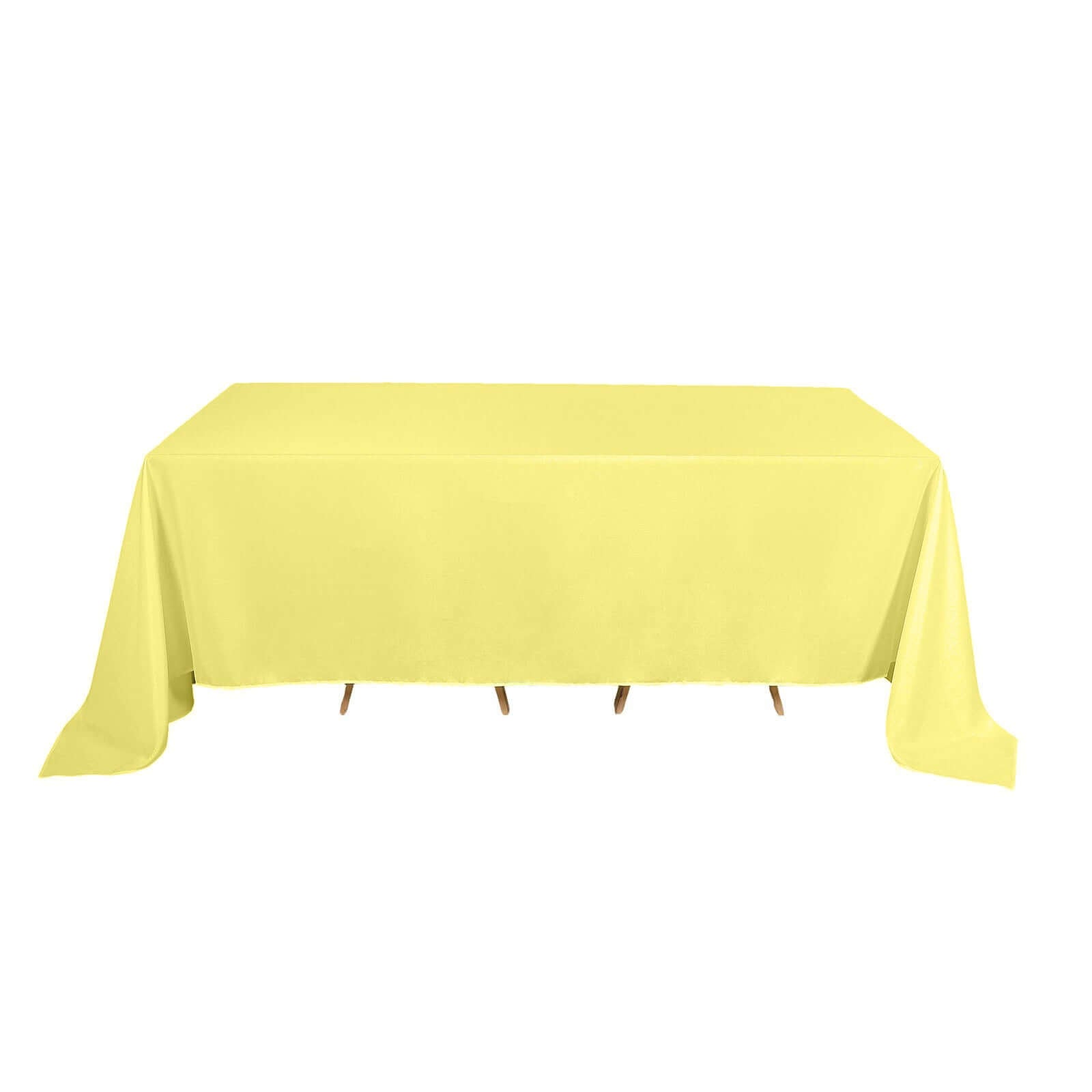 Polyester 90x132 Rectangle Tablecloth Yellow - Seamless Wrinkle-Resistant Table Cover