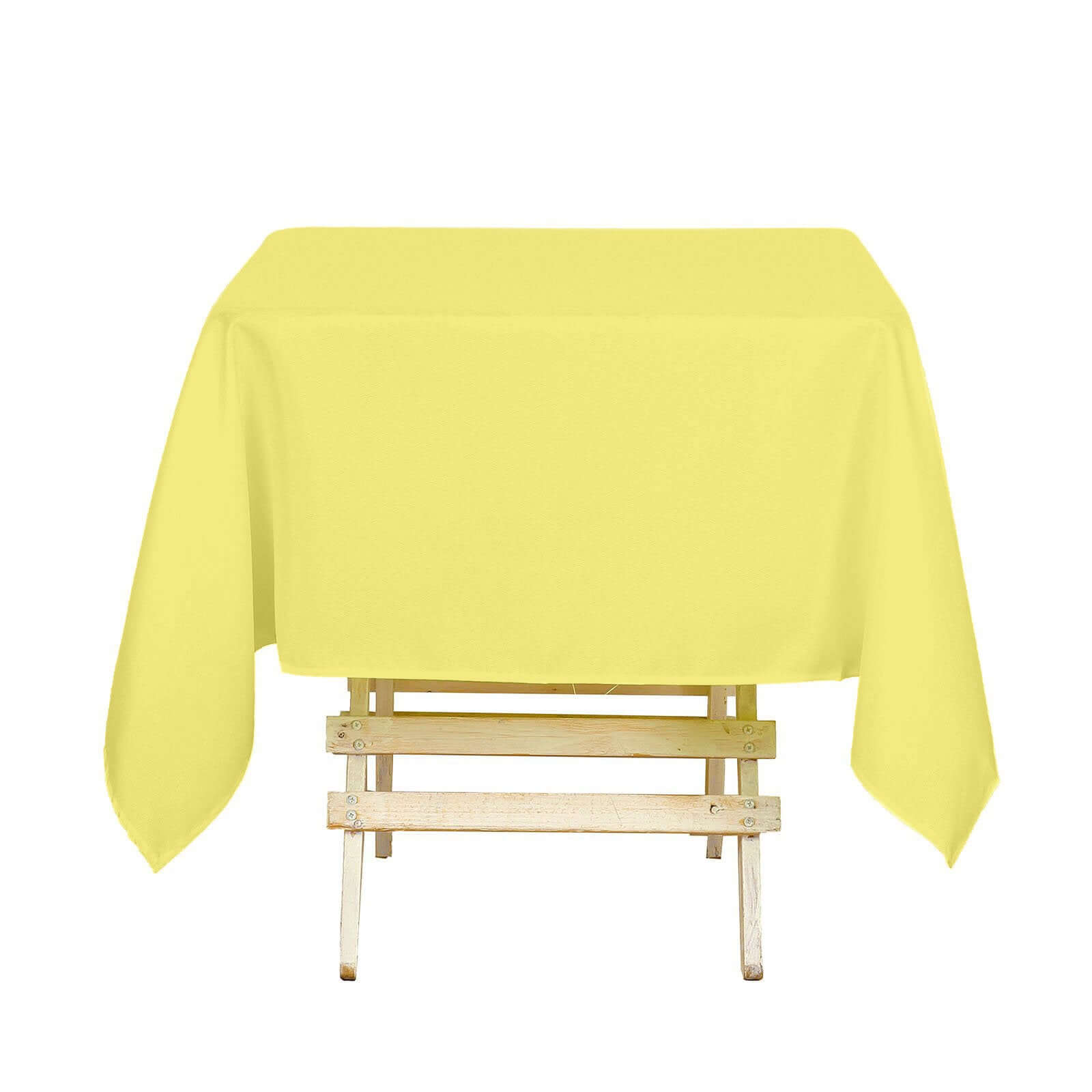 Polyester Square 54x54 Tablecloth Yellow - Wrinkle-Resistant & Durable Table Cover