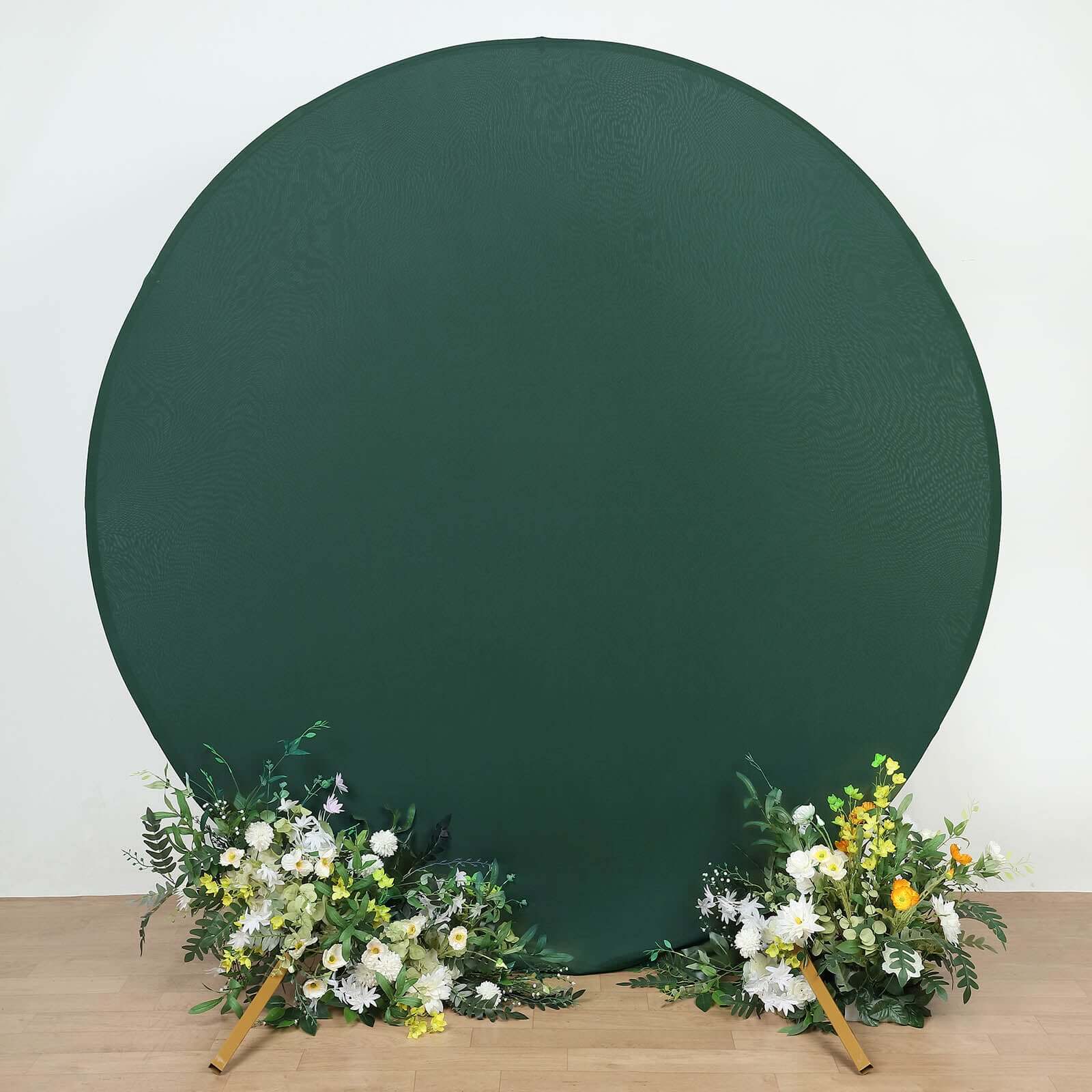 7.5ft Matte Hunter Emerald Green Round Spandex Fit Party Backdrop Stand Cover