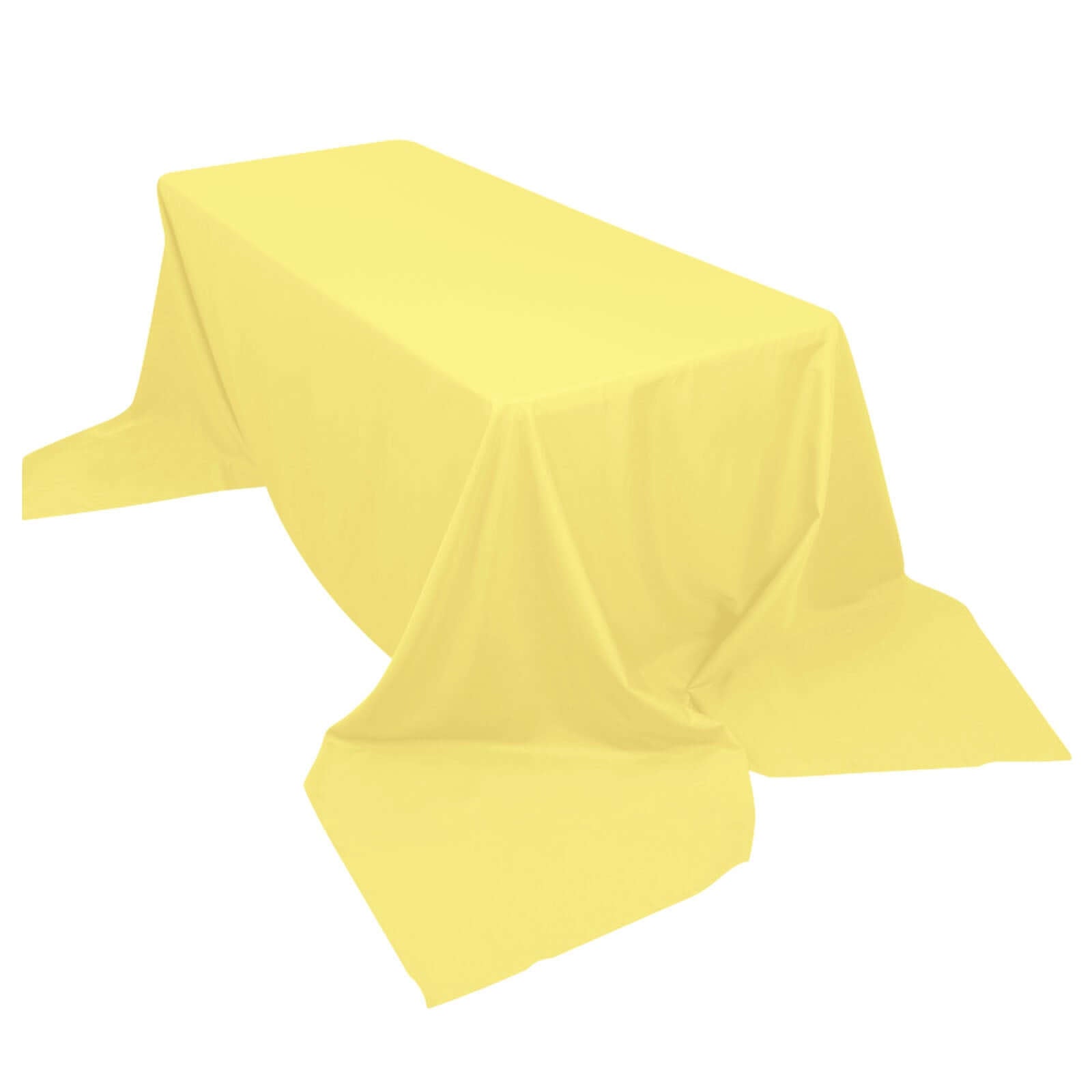 Polyester 90x156 Rectangle Tablecloth Yellow - Seamless Wrinkle-Resistant Table Cover