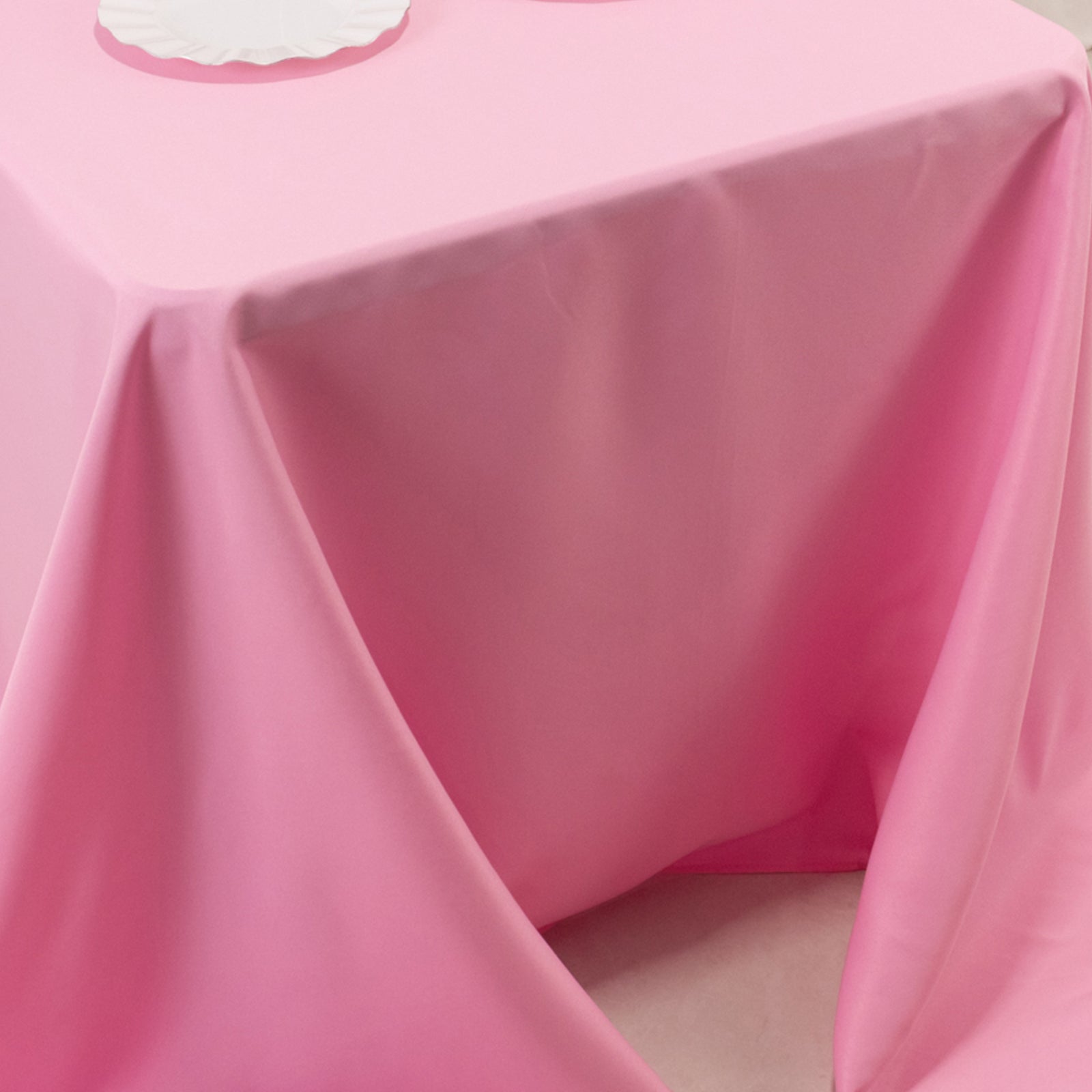 Premium Polyester 90x132 Rectangle Tablecloth Pink - Seamless 220GSM Stain-Resistant Table Cover