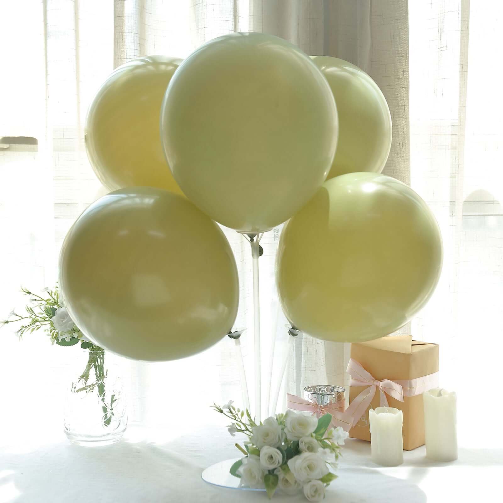 25 Pack 12 Matte Pastel Olive Green Helium Air Latex Party Balloons