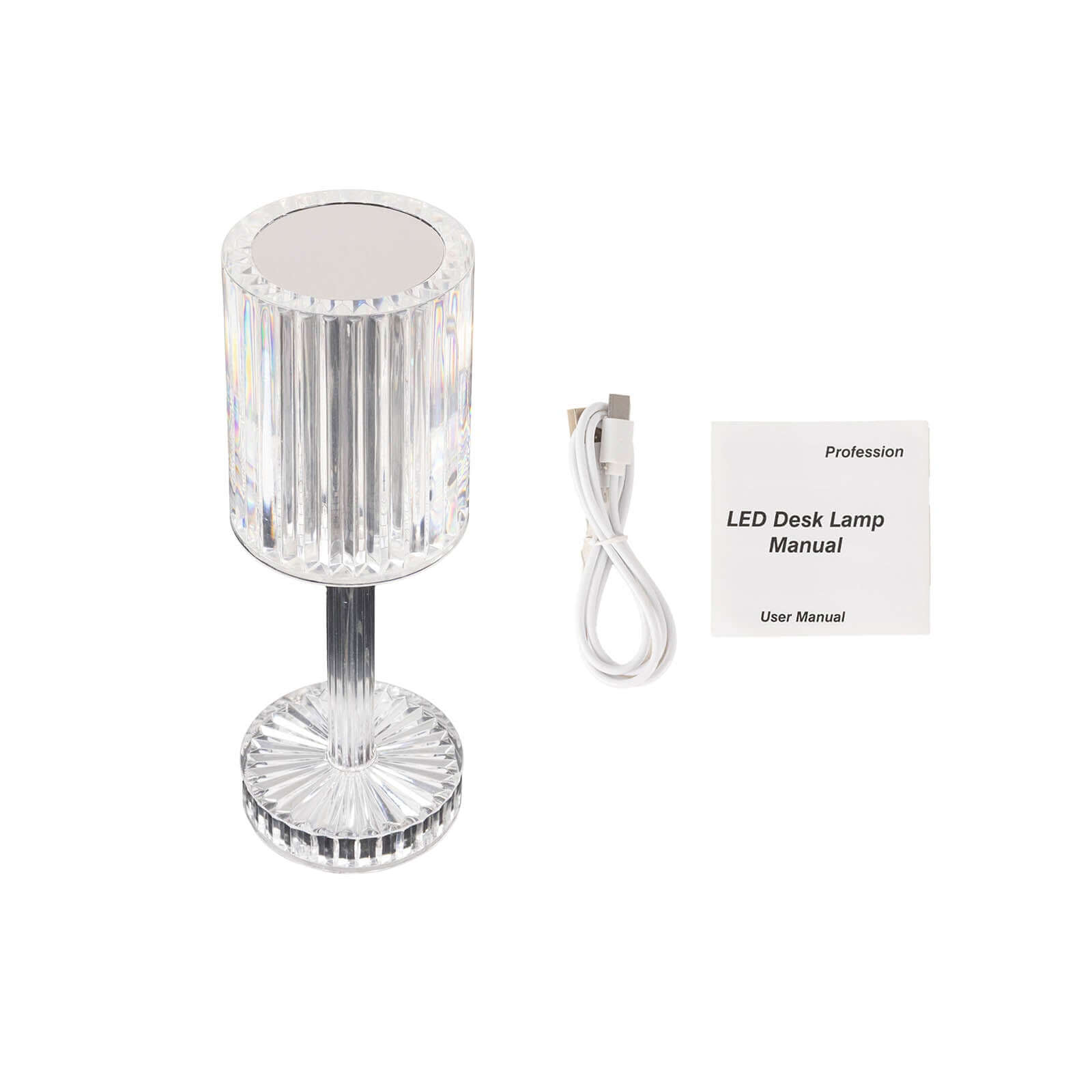 LED Acrylic Table Lamp Cylinder Design Color Changing - Rechargeable Cordless RGB Touch Control Light 10