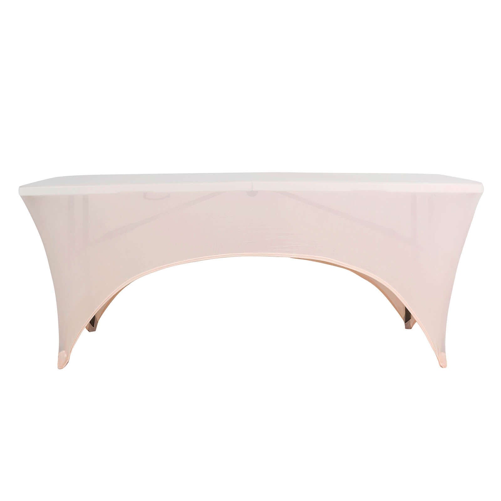 Stretch Spandex 6ft Rectangle Tablecloth Blush - Durable Form-Fitting Table Cover for Events & Presentations