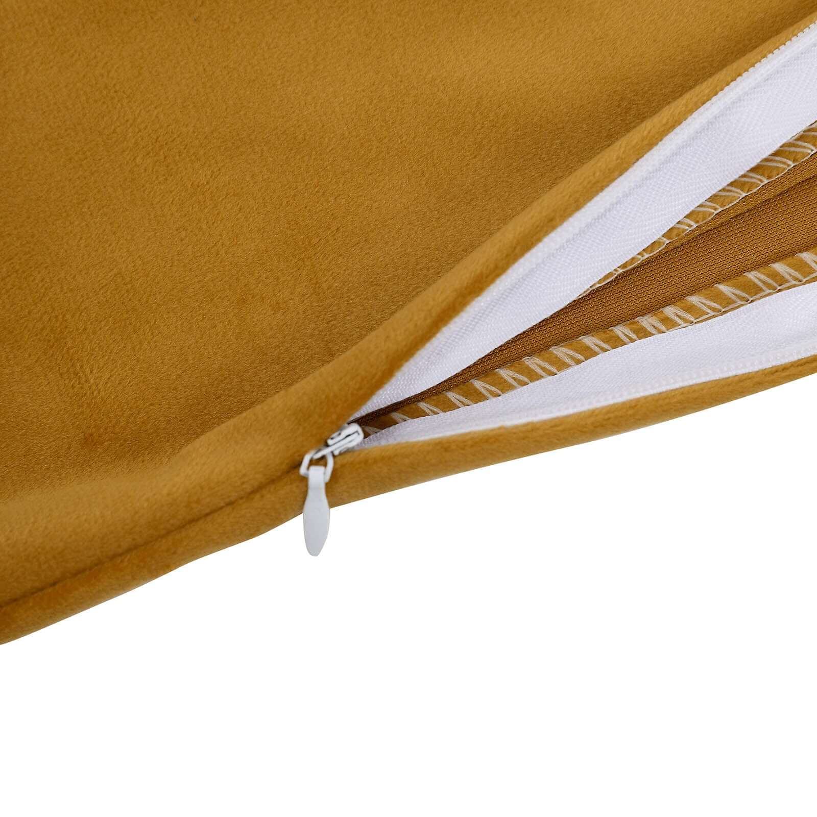 2 Pack 18 Gold Soft Velvet Square Throw Pillow Cover
