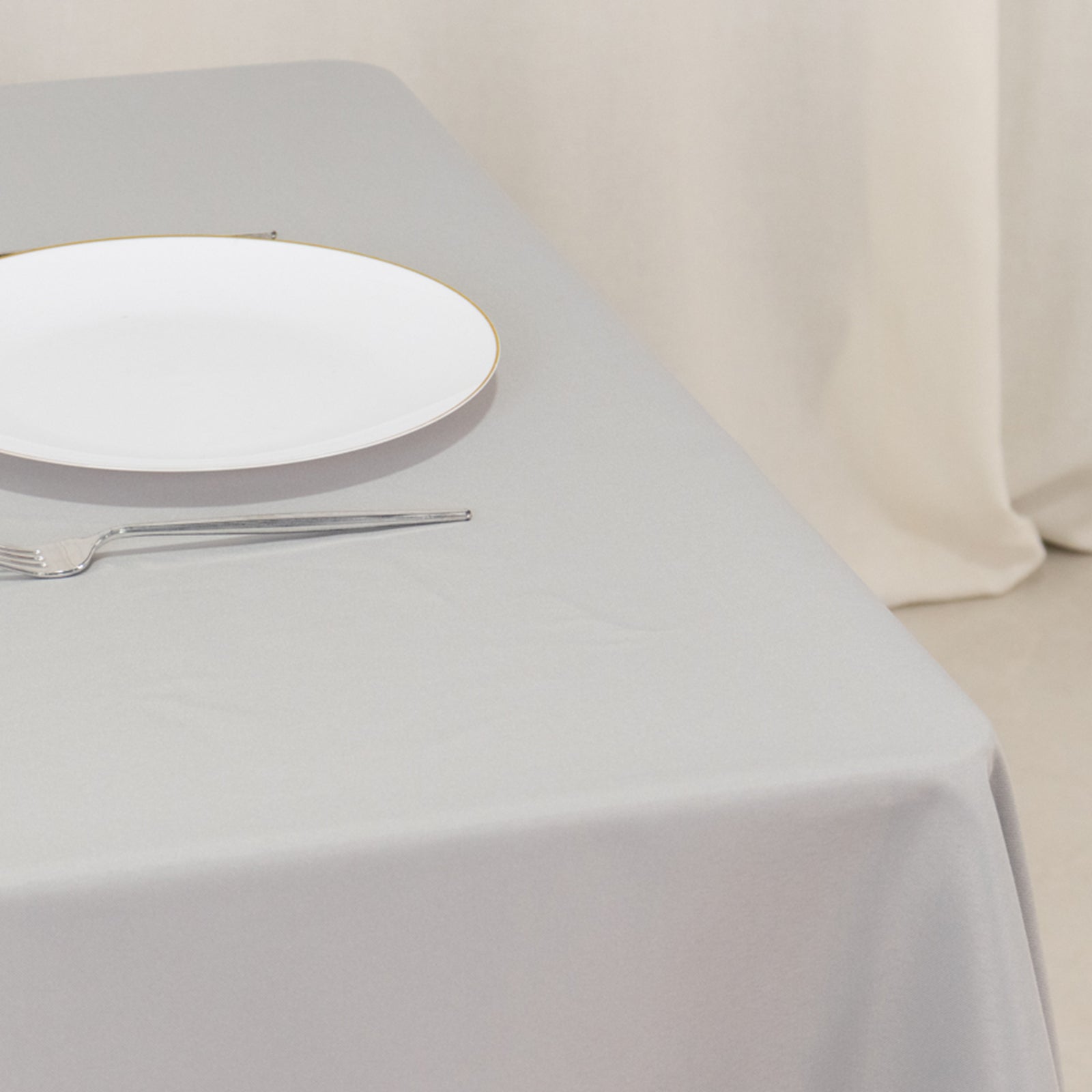 Premium Polyester Square Tablecloth 70x70 Silver 220GSM Wrinkle-Resistant Table Cover