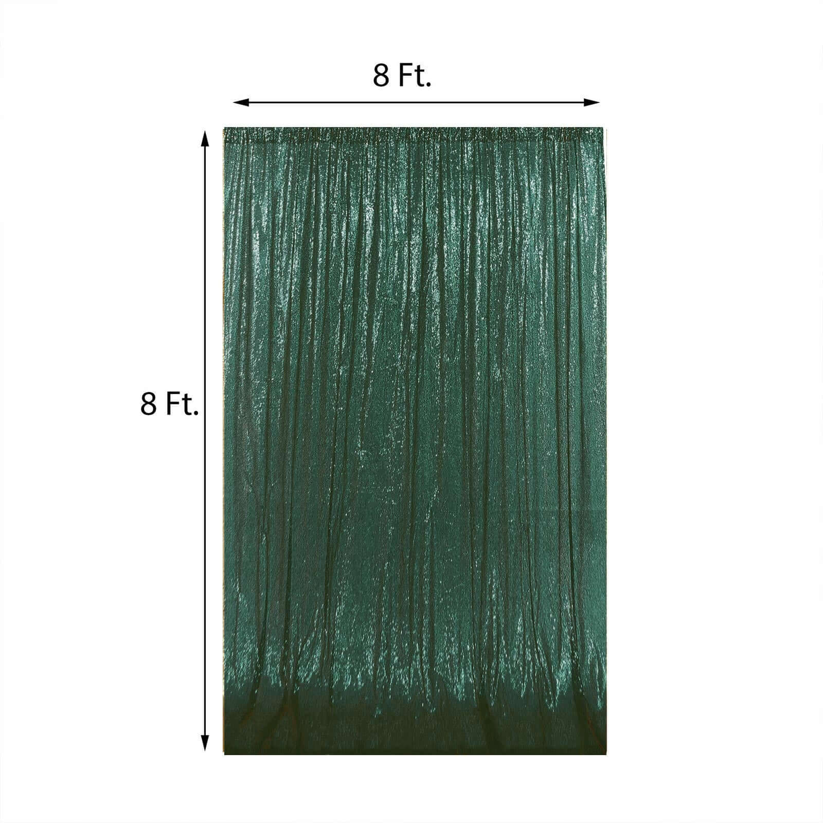 8ftx8ft Hunter Emerald Green Sequin Event Curtain Drapes, Backdrop Event Panel