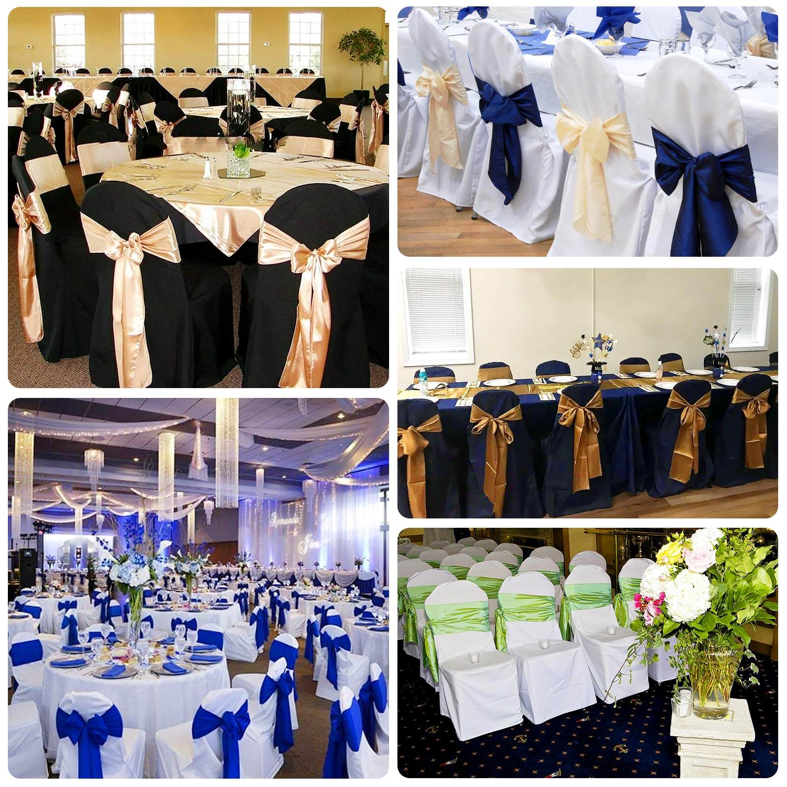 10 Pack Polyester Chair Cover for Banquet Chairs Dusty Blue - Stain-Resistant Reusable Slip-On Slipcover