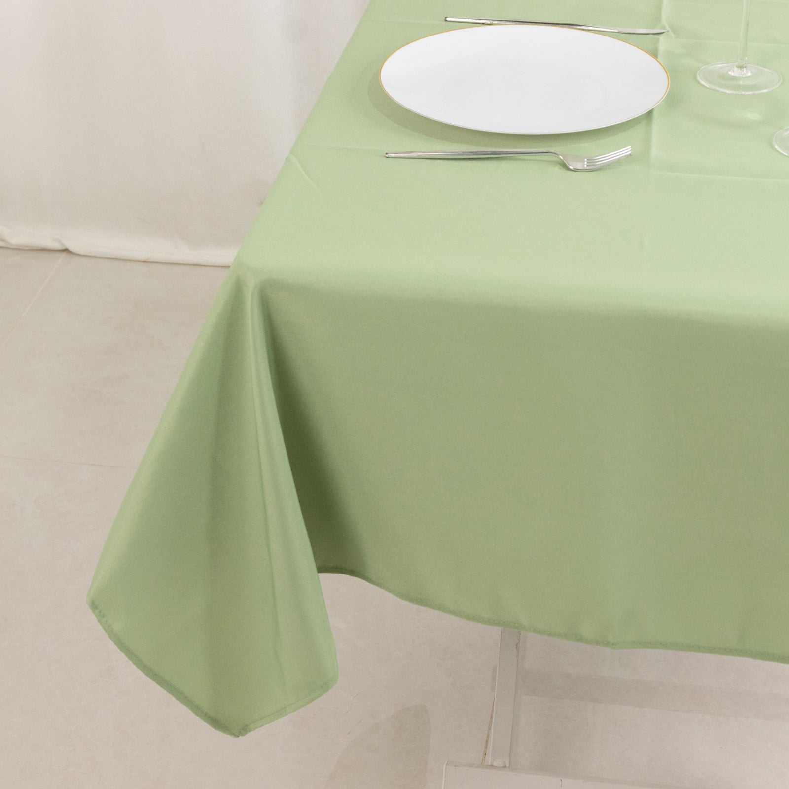 Premium Polyester 54x54 Square Tablecloth Sage Green - Stain and Wrinkle-Resistant 220GSM Table Cover