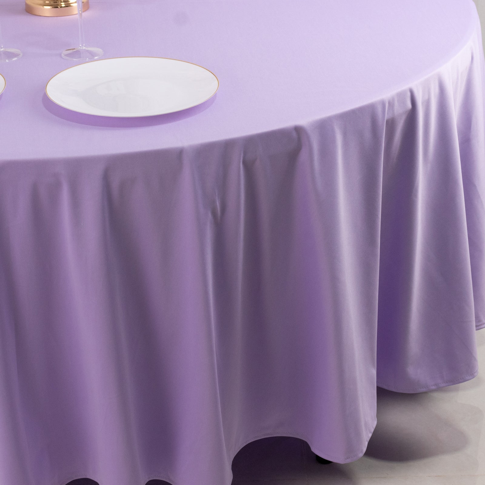 Premium Scuba Round 108 Tablecloth Lavender Lilac - Wrinkle Free & Stain Resistant Table Cover