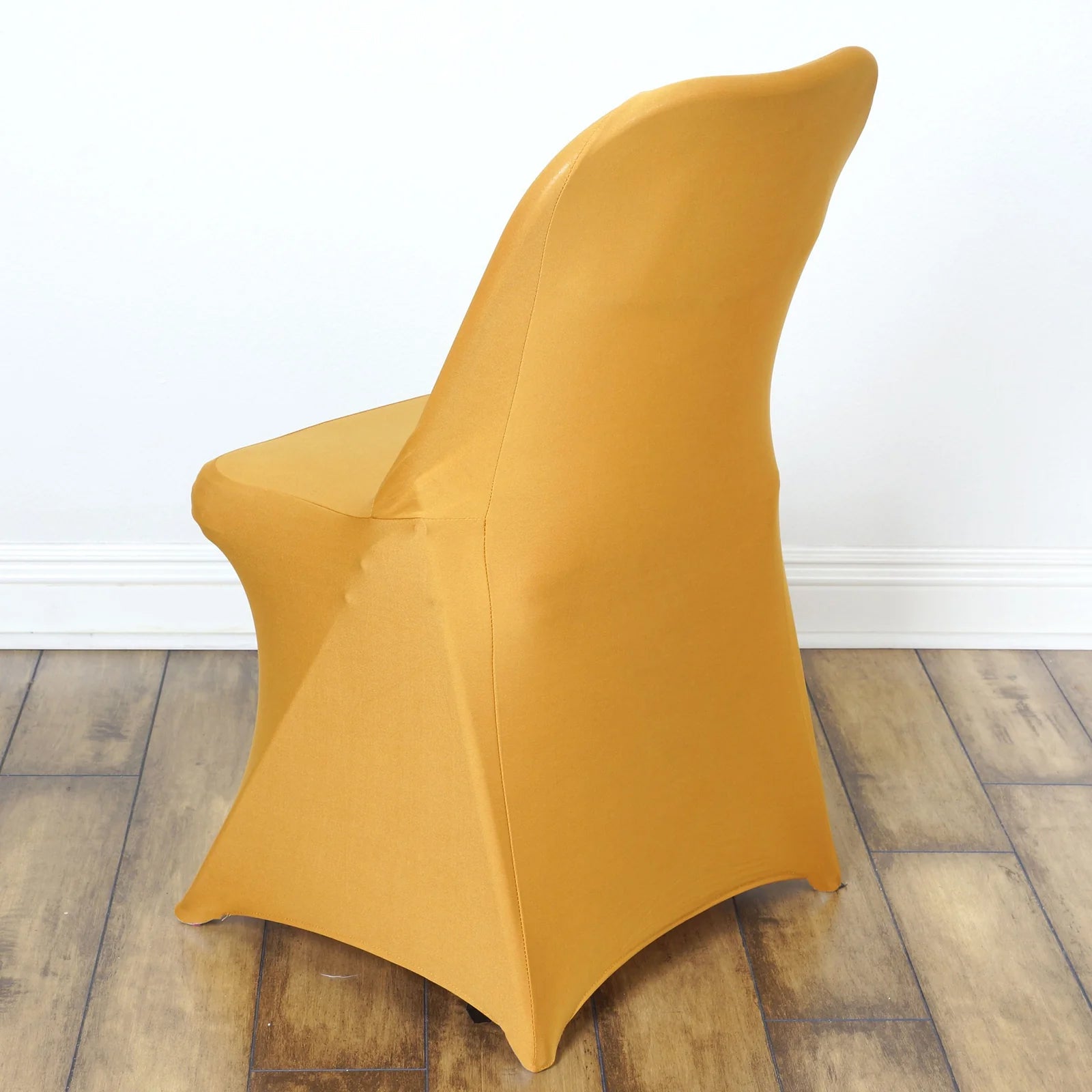 10 Pack Stretch Spandex Chair Covers Gold for Folding Chairs - Durable Perfectly 160GSM Fitted Slipcovers for Professional & Casual Events