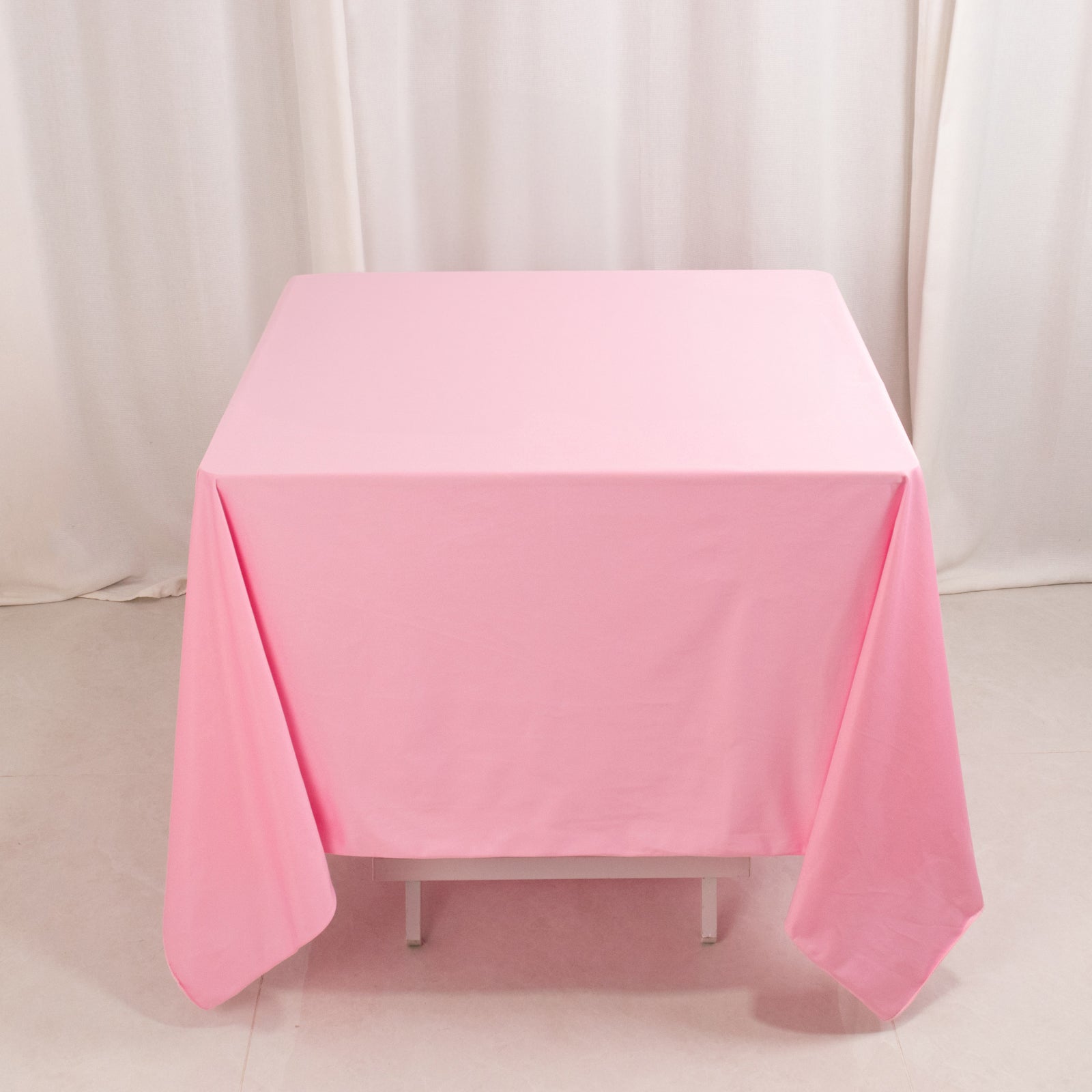 Premium Scuba Square 70x70 Tablecloth Pink - Wrinkle Free & Stain Resistant Table Cover