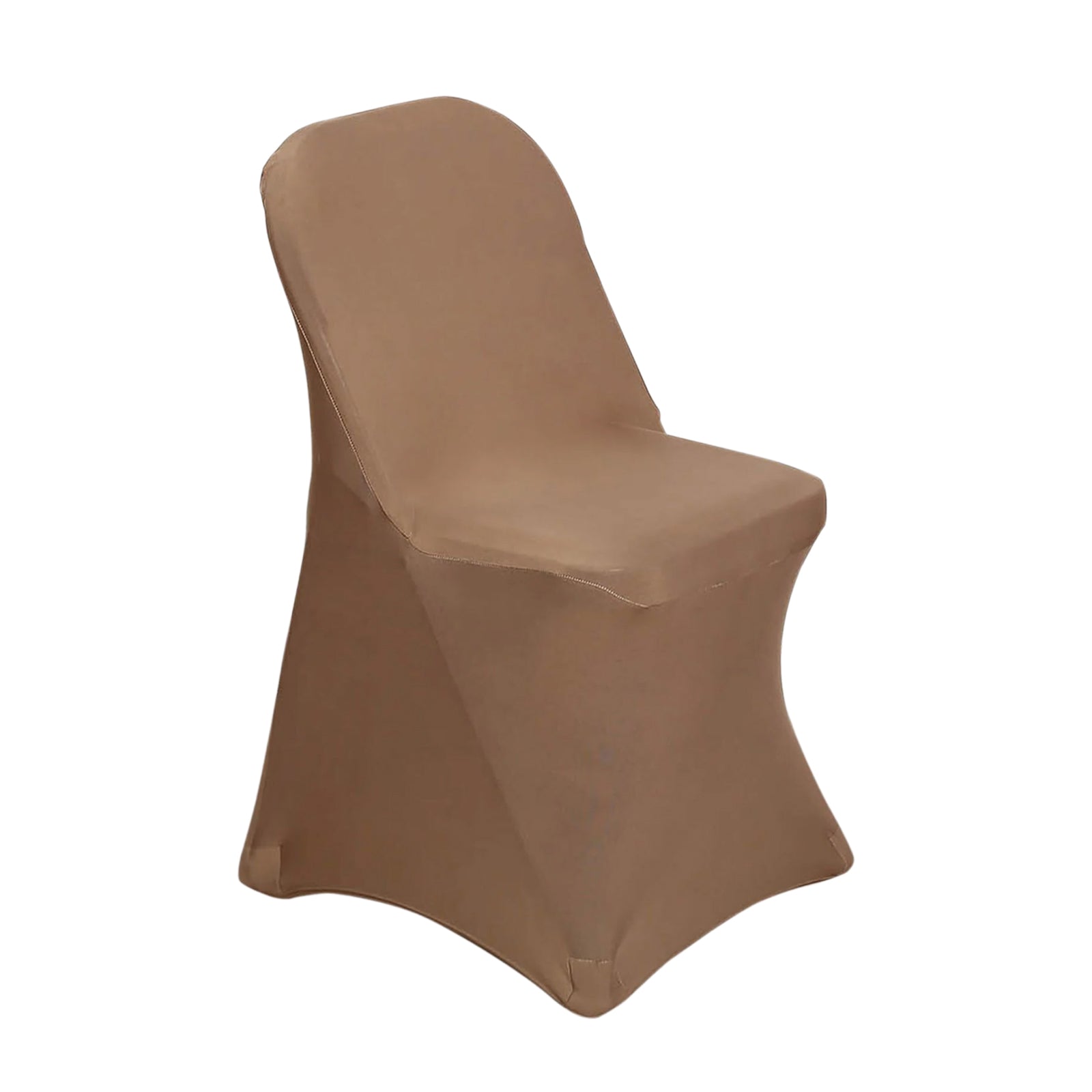 10 Pack Stretch Spandex Chair Covers Taupe for Folding Chairs - Durable 160GSM Fitted Slipcovers