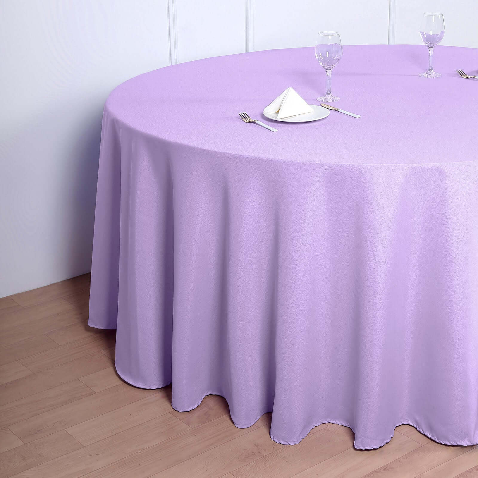 Polyester 120 Round Tablecloth Lavender Lilac - Seamless Wrinkle-Resistant Table Cover