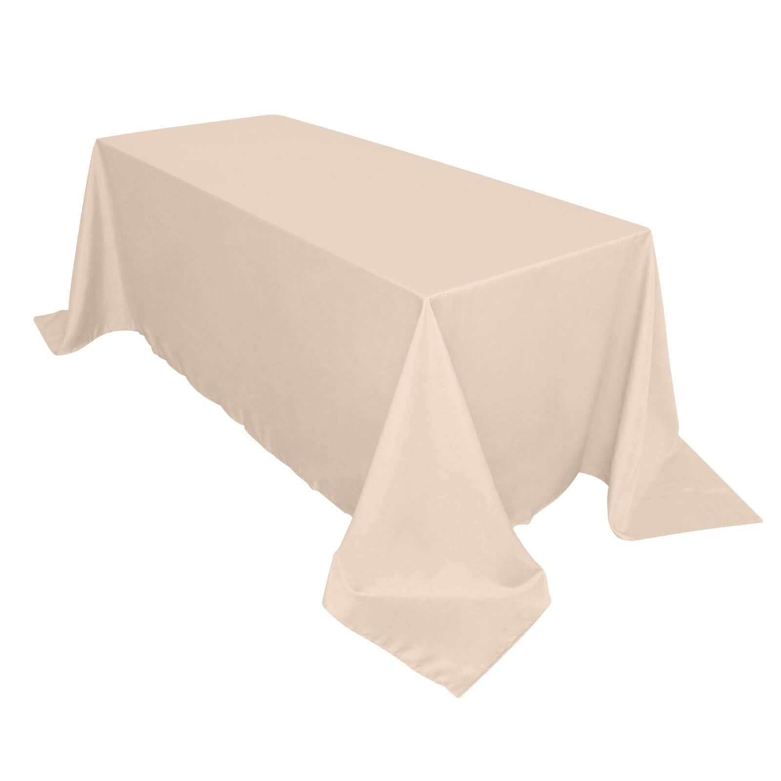 Polyester 90x132 Rectangle Tablecloth Nude - Seamless Wrinkle-Resistant Table Cover