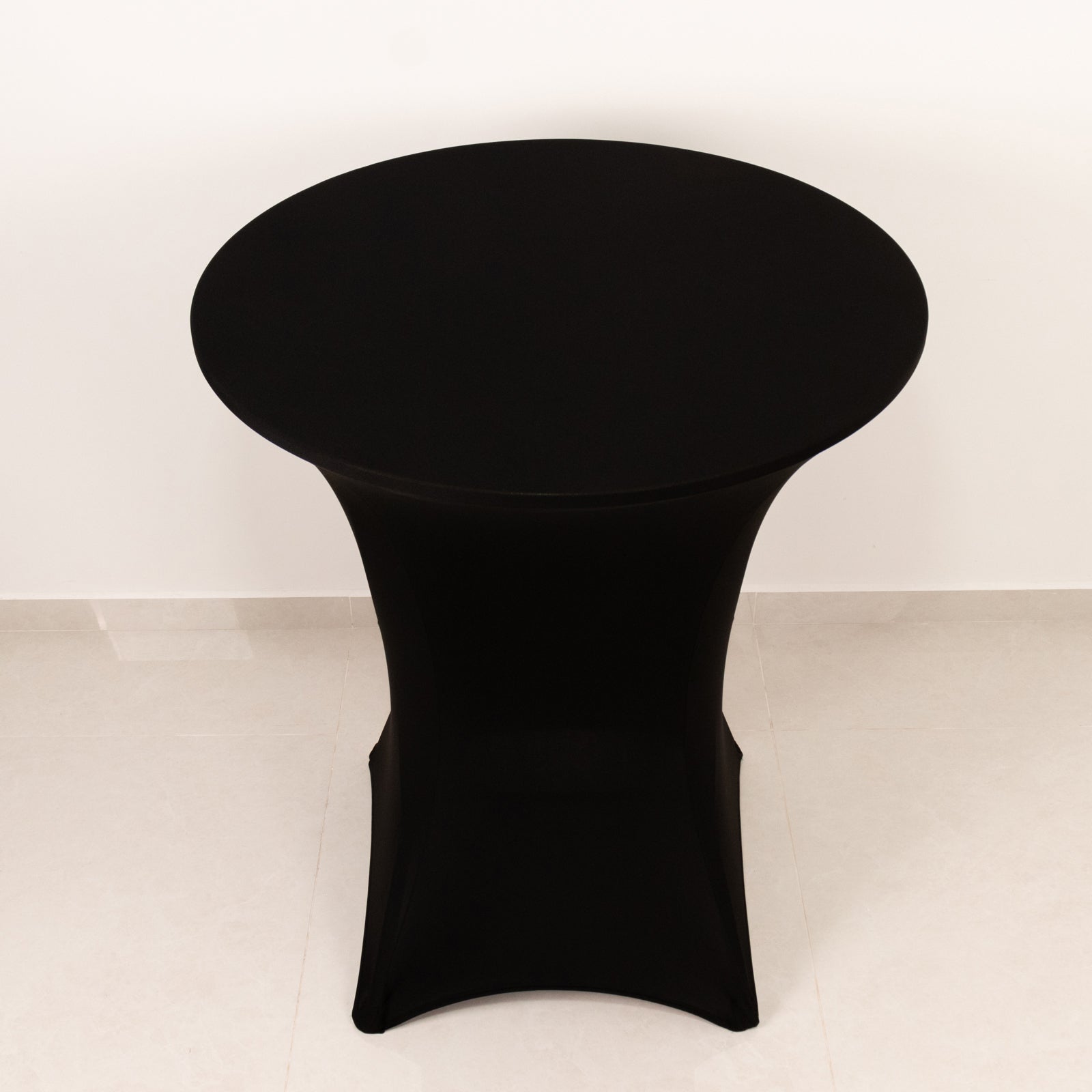 Spandex 33-36 Round Cocktail Table Cover Black - Easy to Maintain Stretch Fitted Highboy Tablecloth