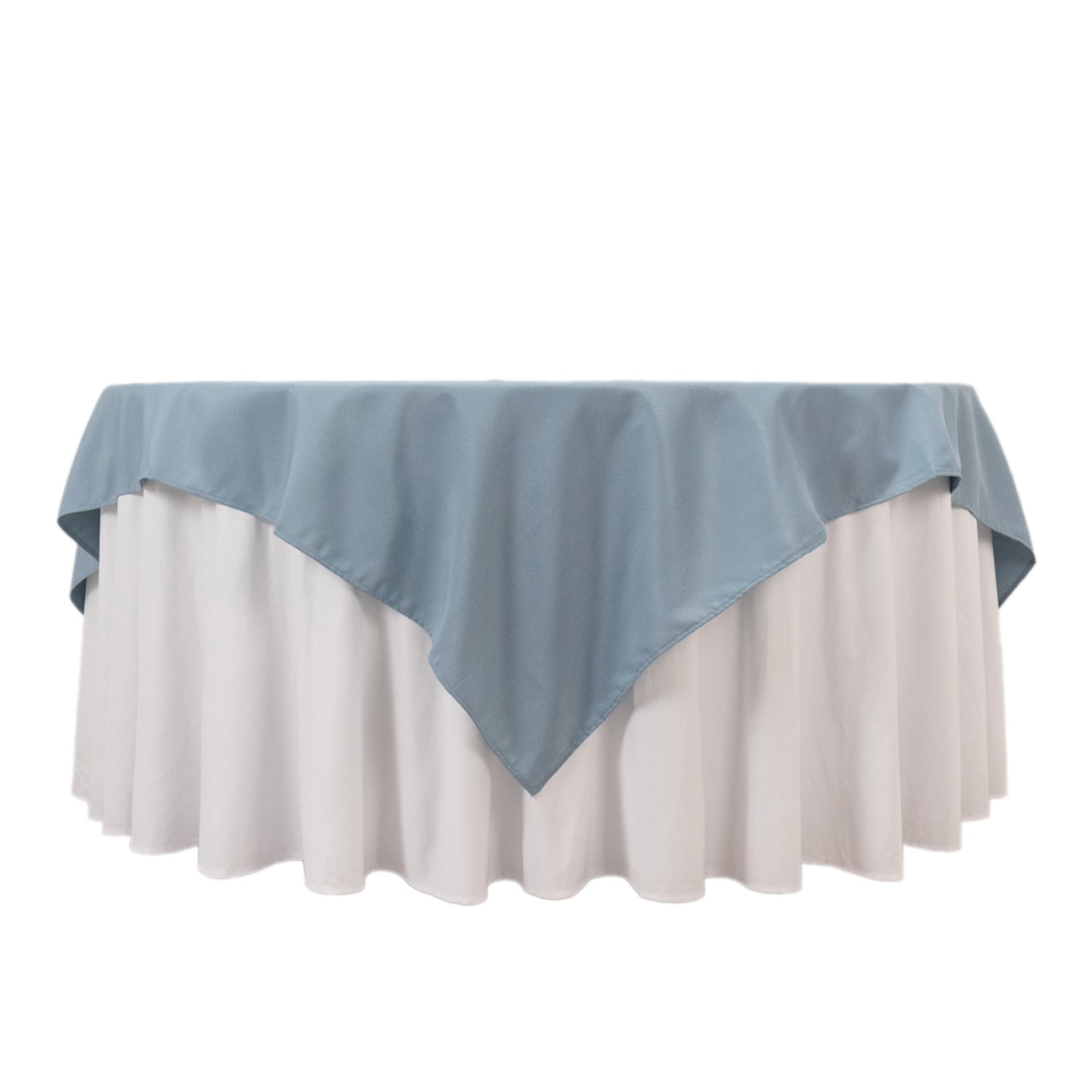 Premium Polyester 70x70 Table Overlay Square Tablecloth Dusty Blue 220GSM Wrinkle-Resistant Table Cover