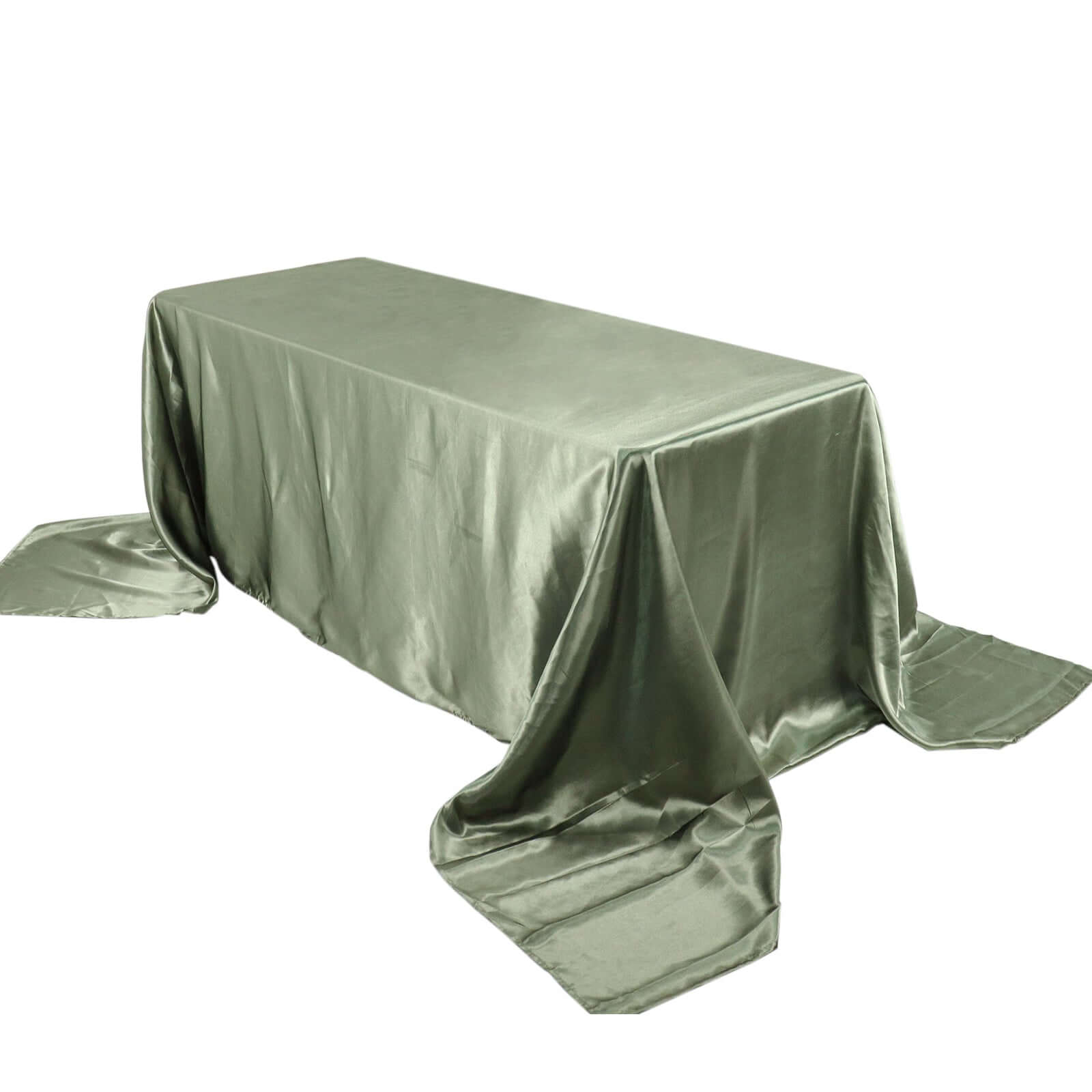 Satin Rectangular 90x156 Tablecloth Dusty Sage Green - Seamless Table Cover