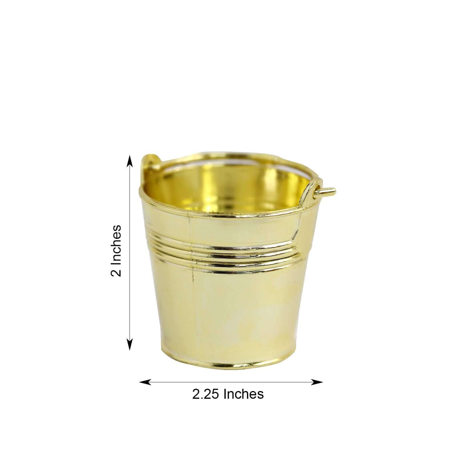 12 Pack 2 Gold Mini Planter Treat Party Favor Boxes, Small Pail Bucket Candy Container Gift Boxes