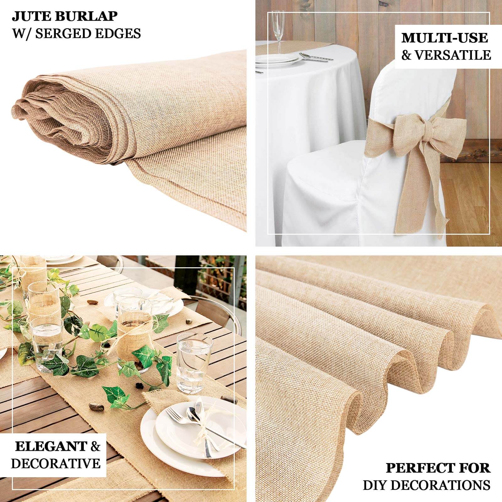 54x10 Yards Natural faux Burlap Fabric Roll, Jute Linen DIY Fabric Bolt