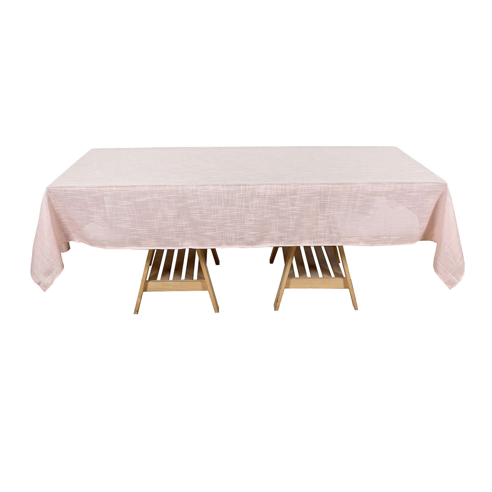 Faux Linen 60x102 Rectangular Tablecloth Blush - Slubby Textured & Wrinkle Resistant Table Cover