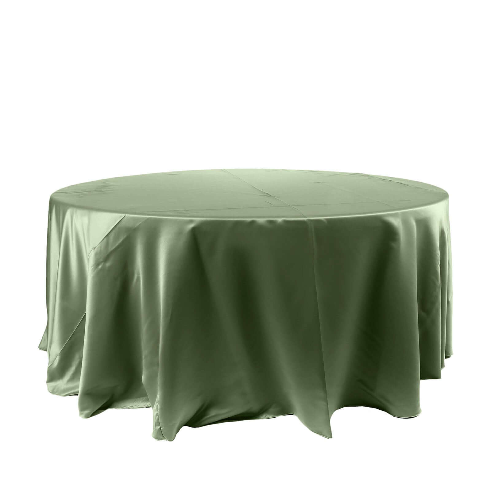 Satin 120 Round Tablecloth Dusty Sage Green - Stylish Seamless Table Cover