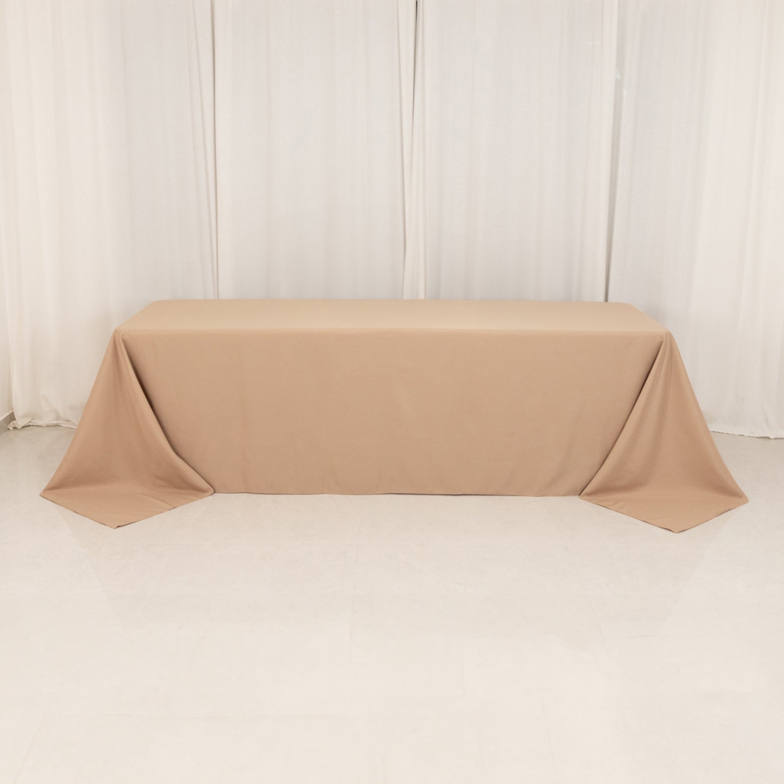 Premium Polyester 90x156 Rectangle Tablecloth Nude - Seamless 220GSM Stain-Resistant Table Cover