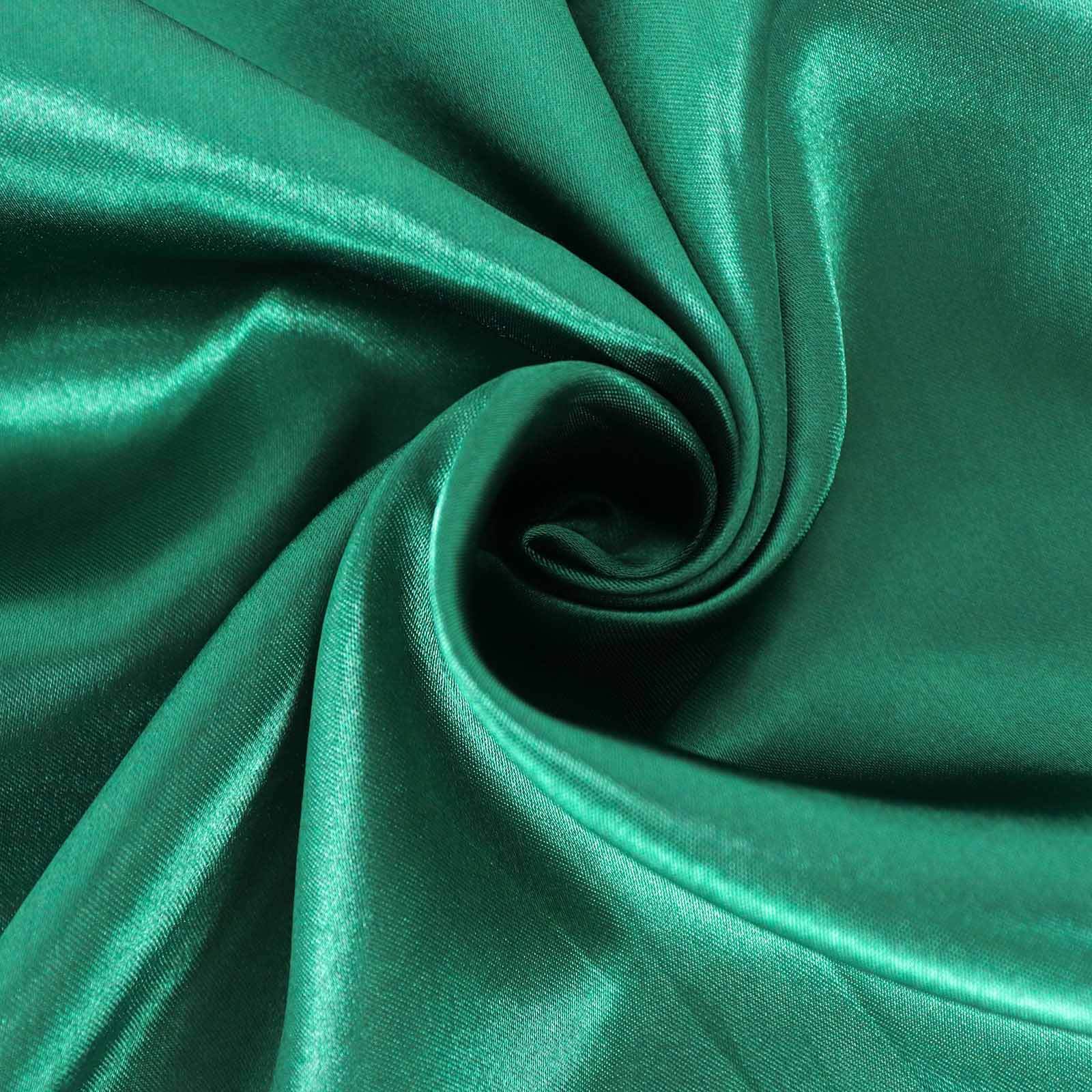 Satin 132 Round Tablecloth Hunter Emerald Green - Stylish Seamless Table Cover