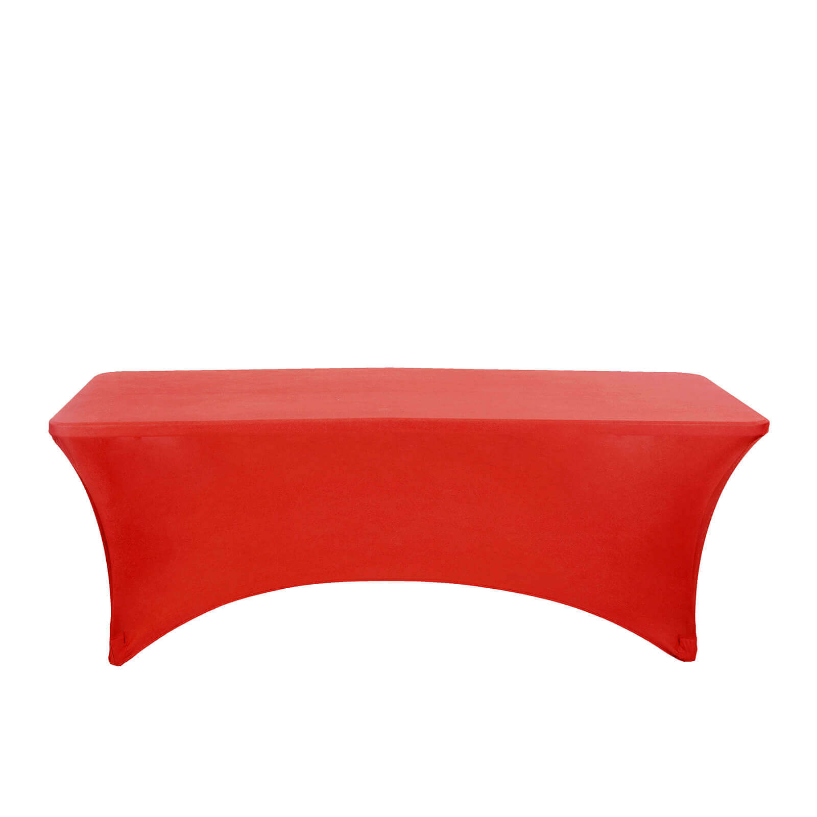 Stretch Spandex 96x30 Rectangle Table Cover Red - Durable Form-Fitting Tablecloth