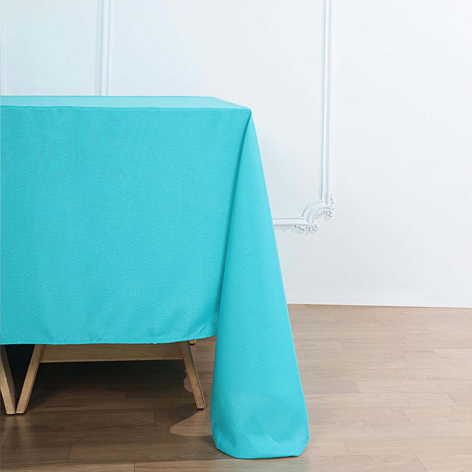 Polyester Square 90x90 Tablecloth Turquoise - Wrinkle-Resistant & Durable Table Cover