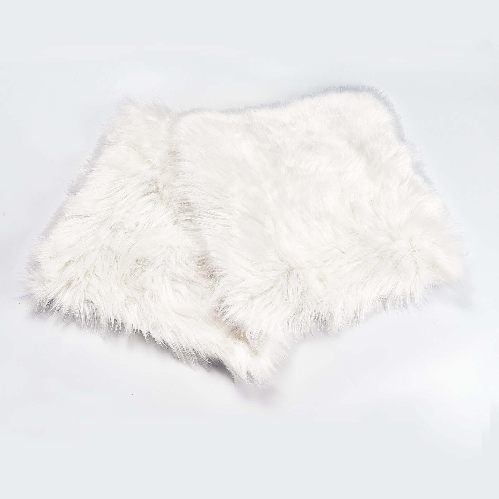 Faux Sheepskin 20 Cushion Cover with Soft Plush Finish White - Stylish Small Shag Area Rug for Events