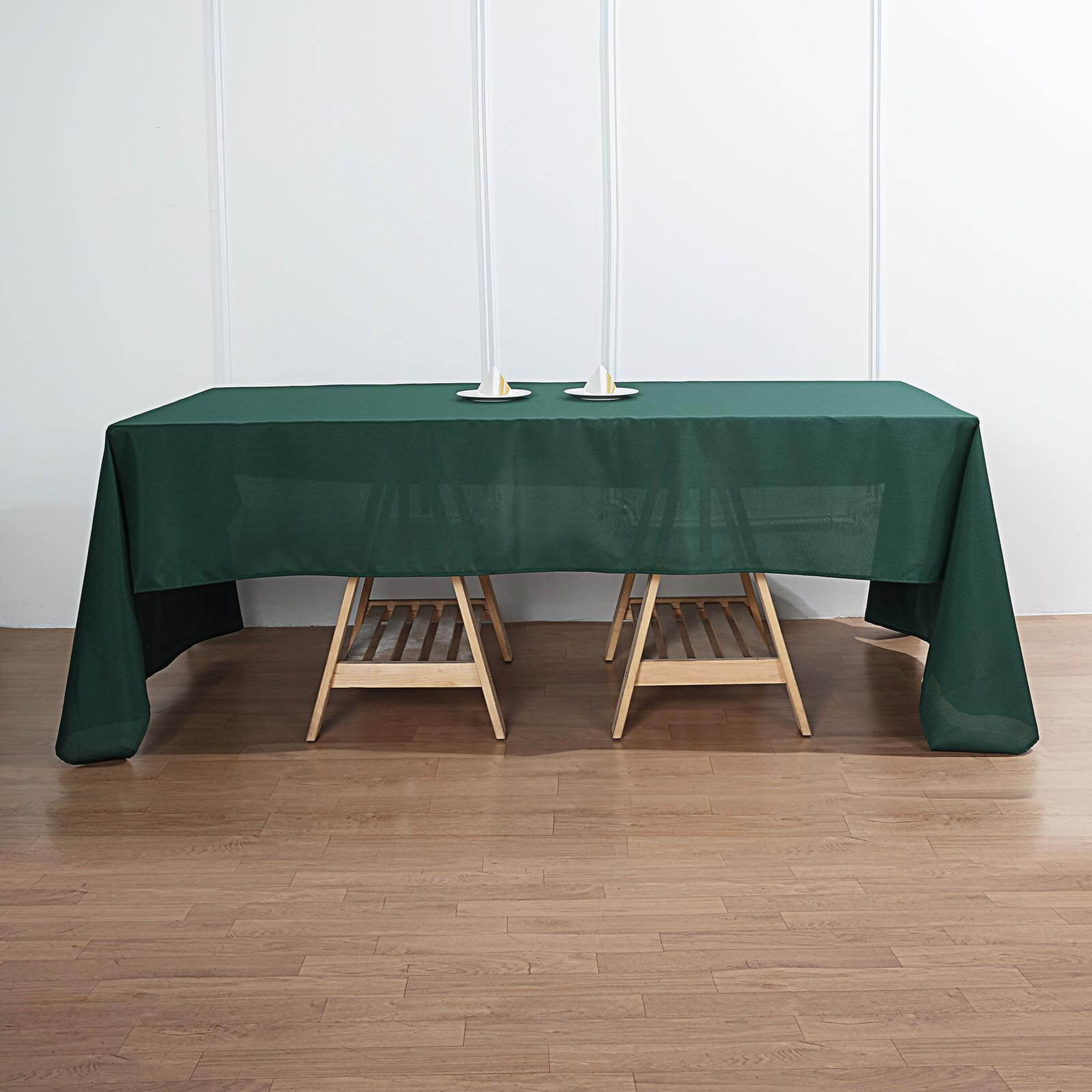 Polyester 60x126 Rectangle Tablecloth Hunter Emerald Green - Wrinkle-Resistant Table Cover