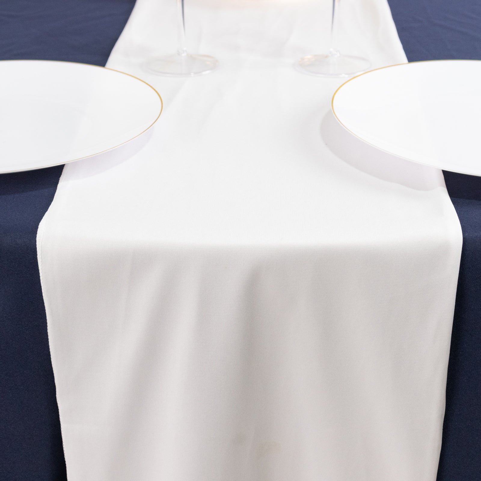 Premium Scuba Polyester 12x108 Table Runner White - Wrinkle-Free Table Linen for Events & Weddings