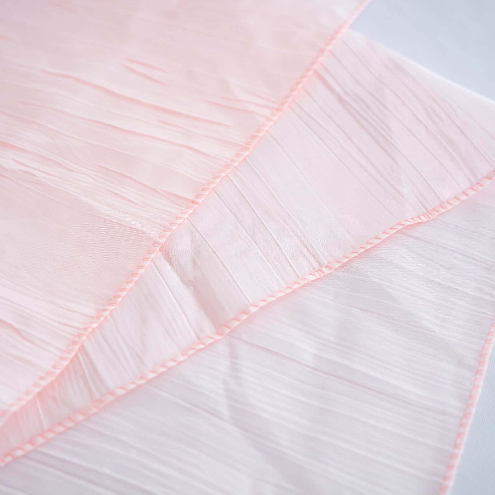 Taffeta 120 Round Tablecloth Blush - Seamless Accordion Crinkle Table Cover