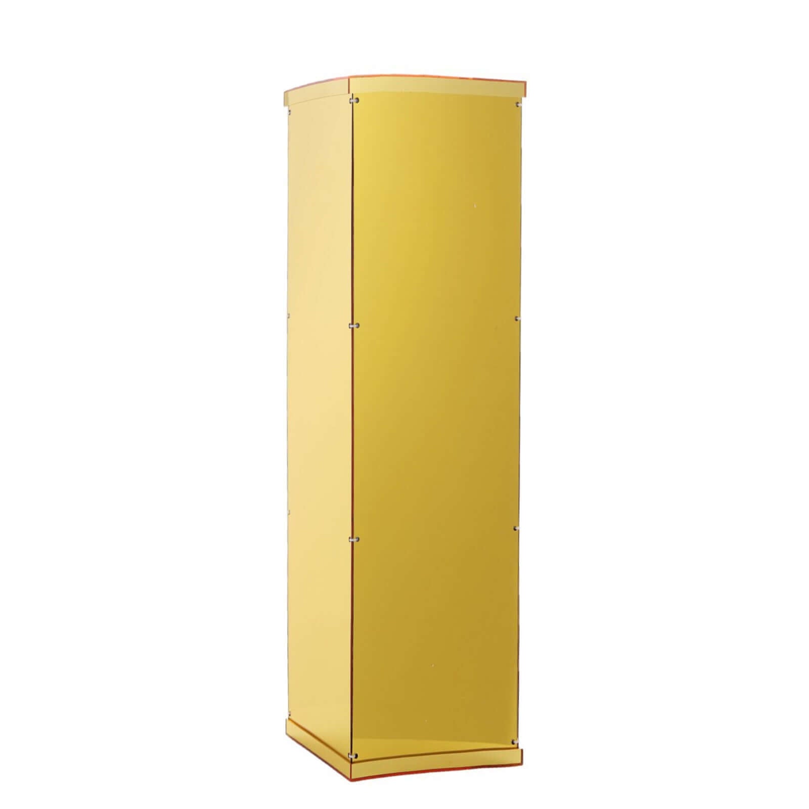 40 Floor Standing Gold Mirror Finish Acrylic Display Box, Pedestal Riser with Interchangeable Lid and Base