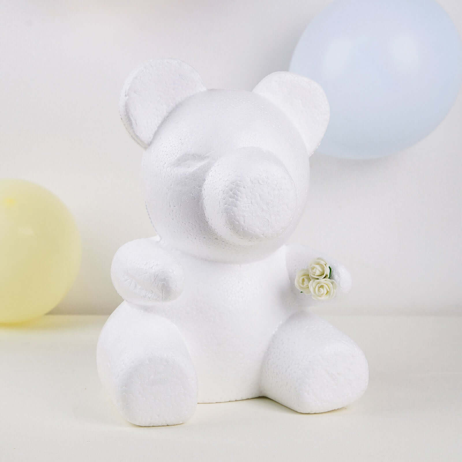 12 DIY White 3D Modeling StyroFoam Bear, Polystyrene Craft Foam Animal